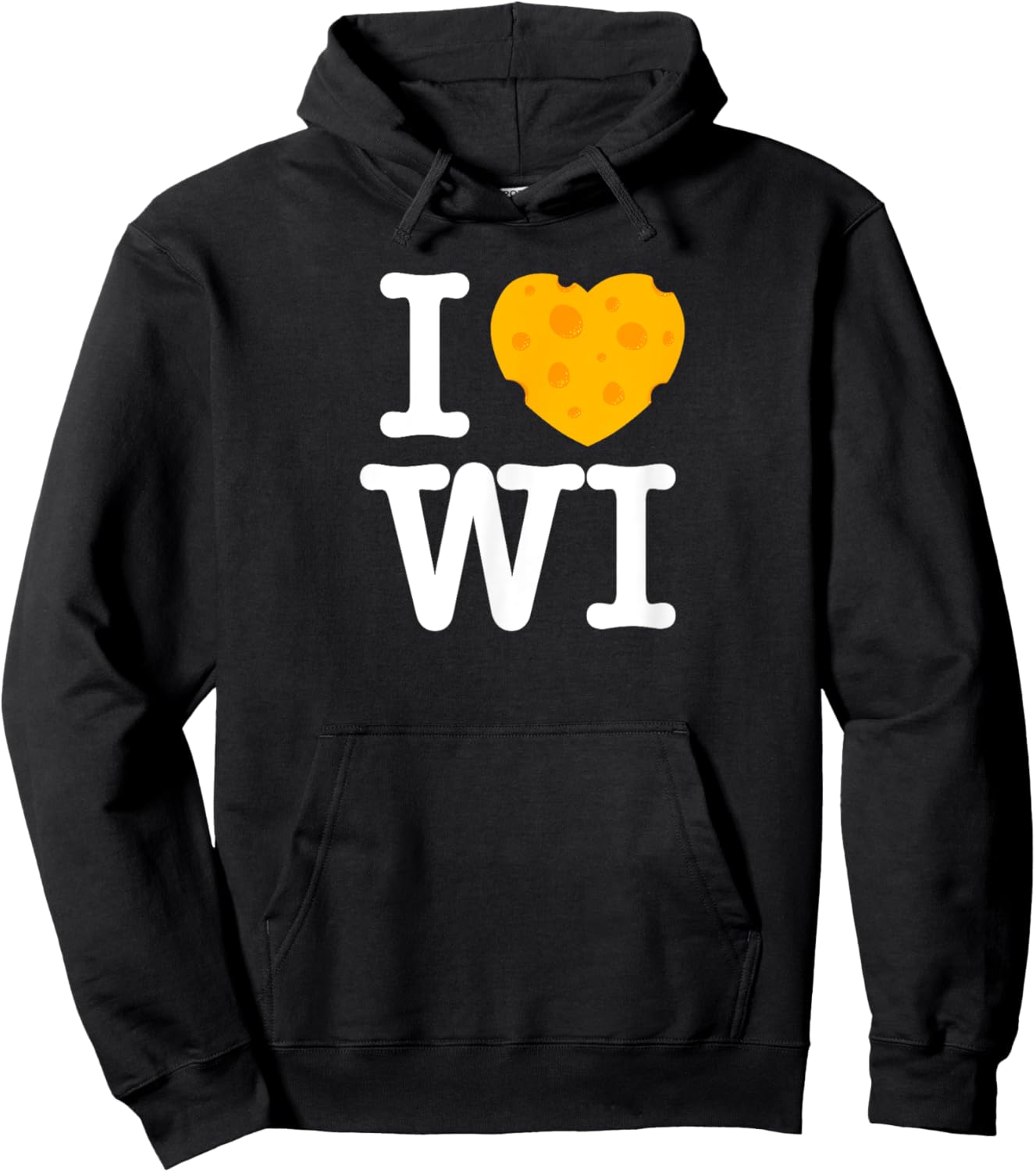 I Love Wisconsin - Cheese Heart WI Hoodie - Hoodie | Black