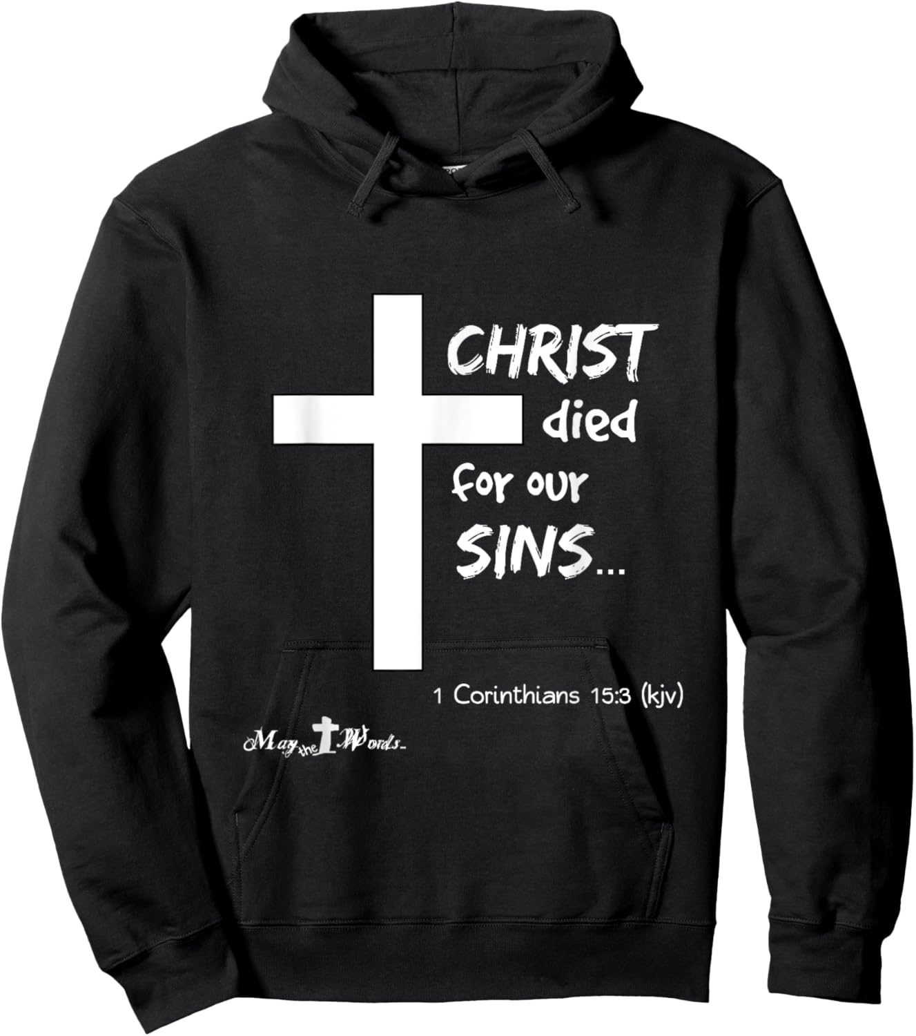 1 Cor 15:3 Christ died for our sins... Jesus Easter Cross Hoodie - Hoodie | Black