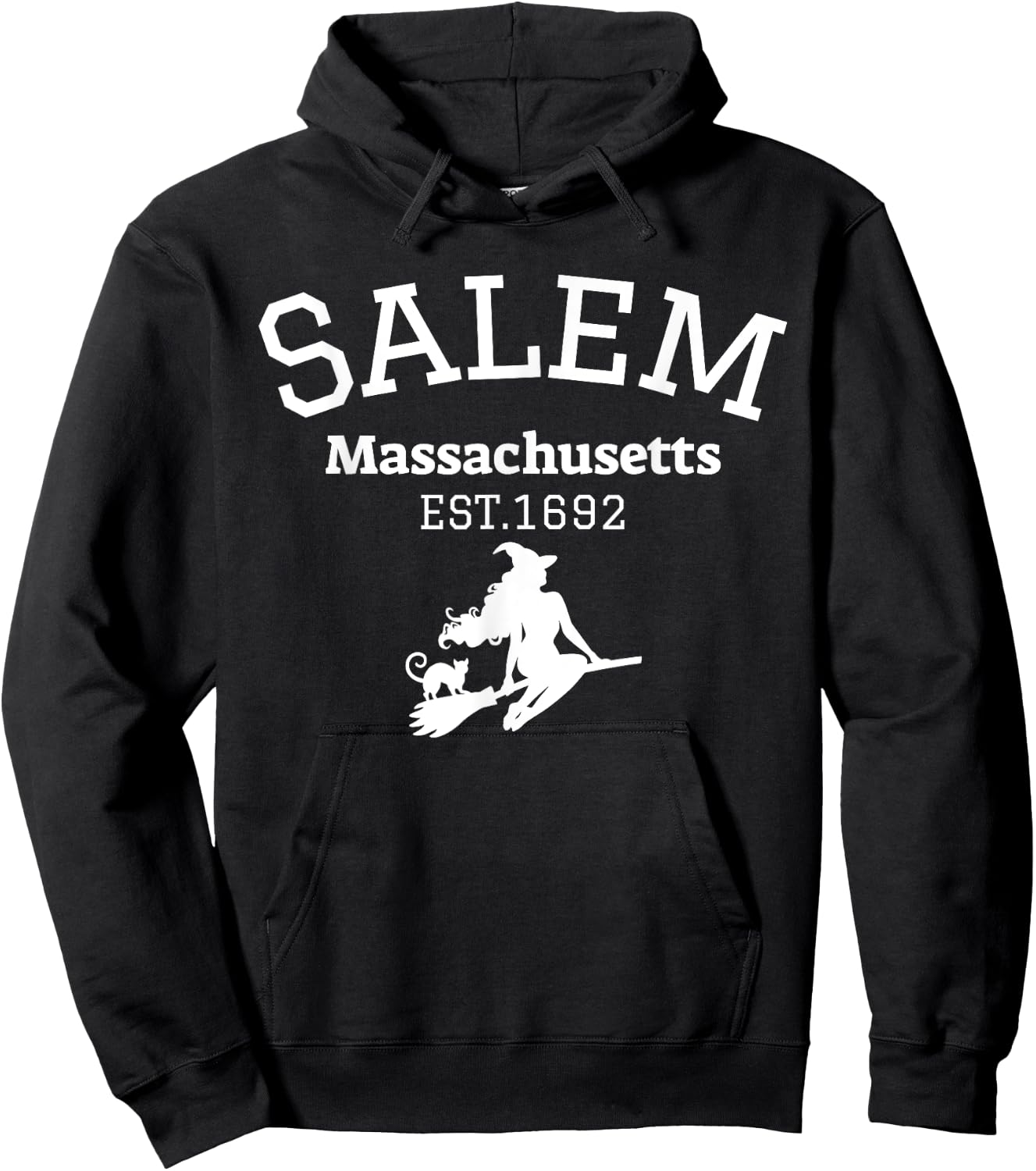 Funny Salem Witch Est 1692 Salem Massachusetts Halloween Hoodie - Hoodie | Black