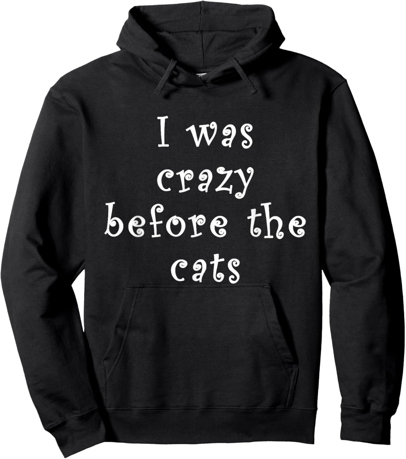 I Was Crazy Before Cats Funny Cat meme Crazy about Cats Men Women Kids Hoodie - Hoodie | Black