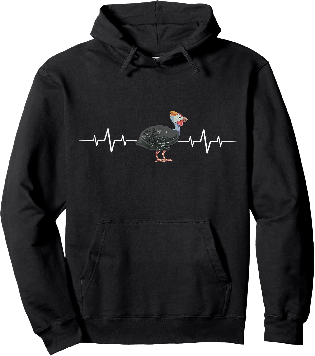 Guinea Fowl Heartbeat Hoodie - Hoodie | Black