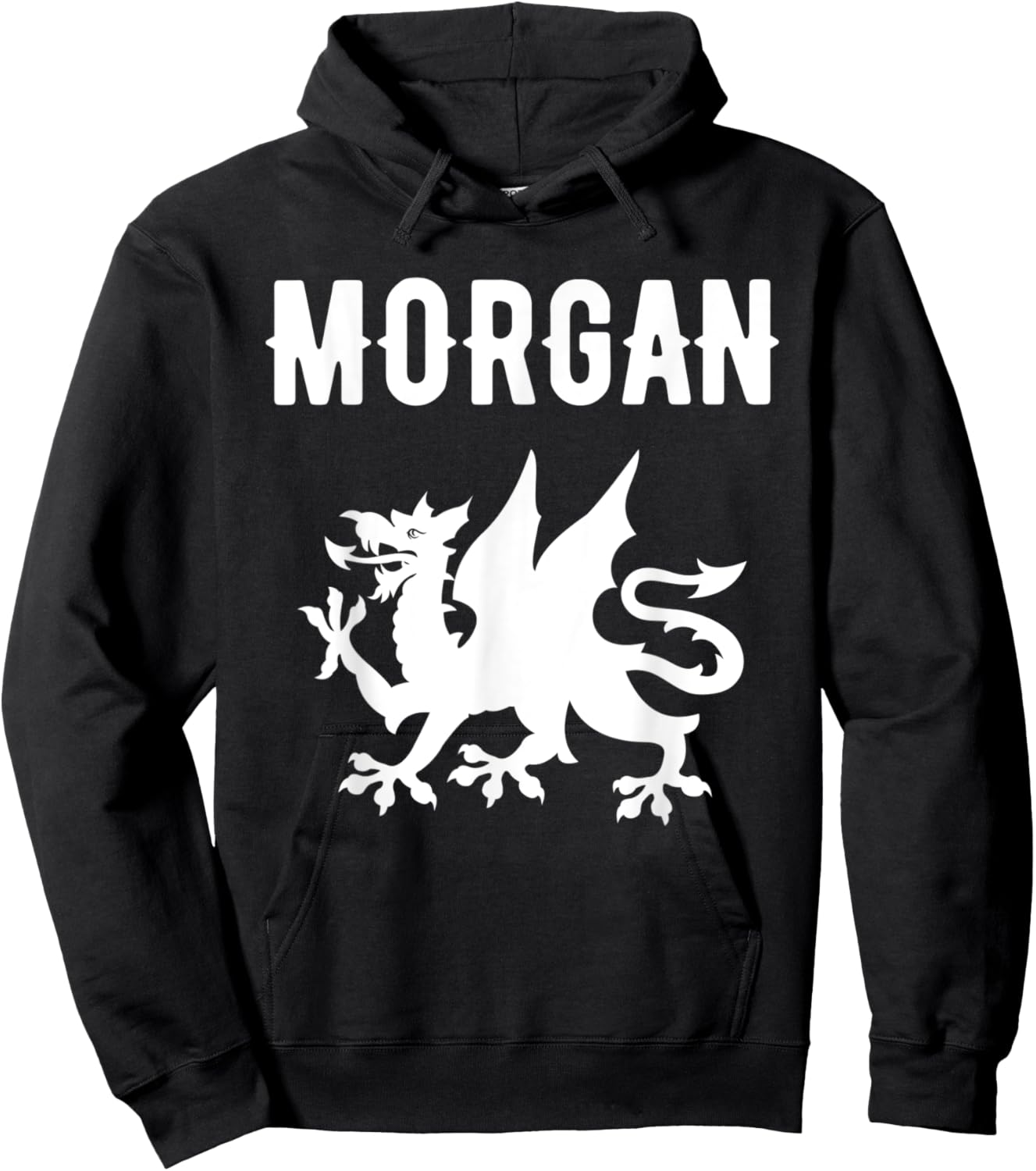 Morgan Surname Welsh Family Name Wales Heraldic Dragon Hoodie - Hoodie | Black