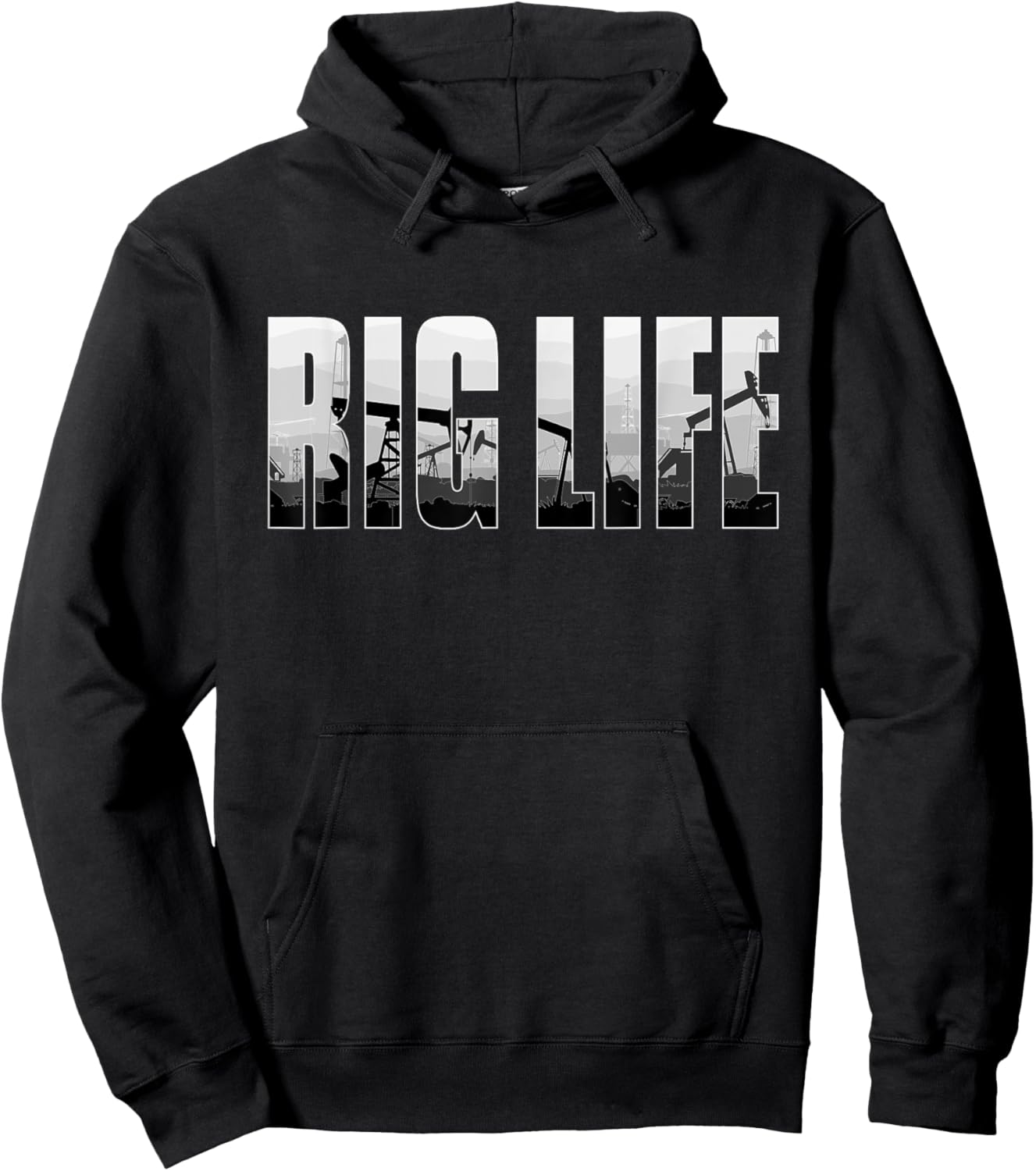 Rig Life Oilfield Worker Oilman Oil Drilling Rig Drill Crew Hoodie - Hoodie | Black