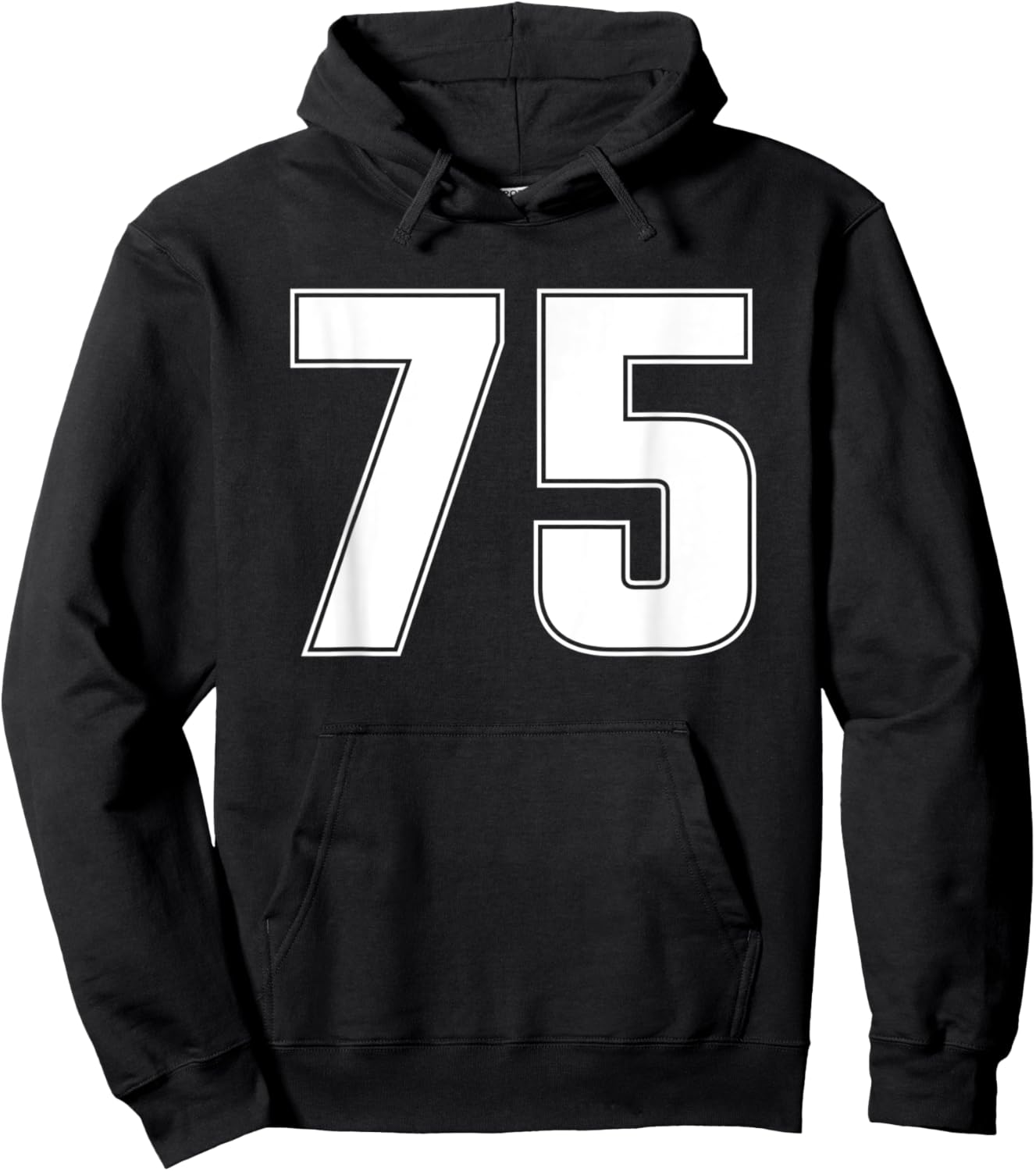 Number 75 Seventy Five Years Old Age Sports Team Jersey 75th Hoodie - Hoodie | Black
