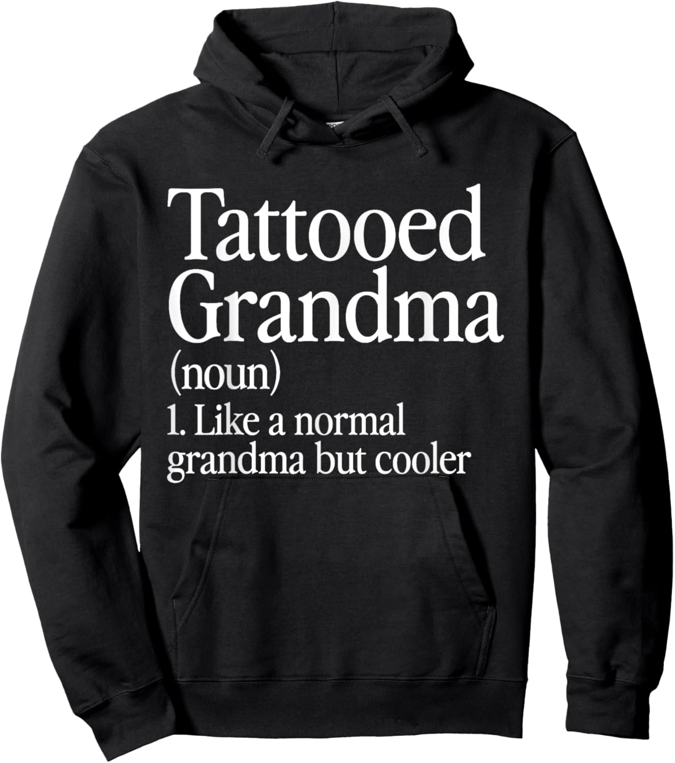 Tattooed Grandma Definition Tattoo Retro Aesthetic Family Hoodie - Hoodie | Black