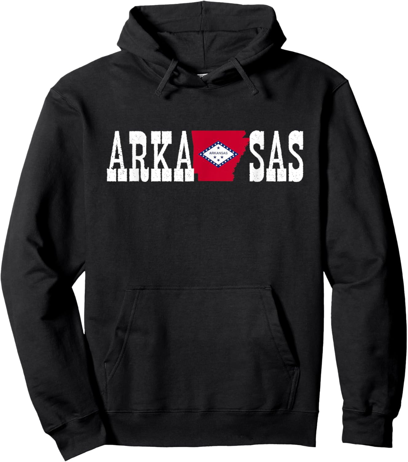 Arkansas State and Arkansas Flag with Pride for Arkansas Hoodie - Hoodie | Black