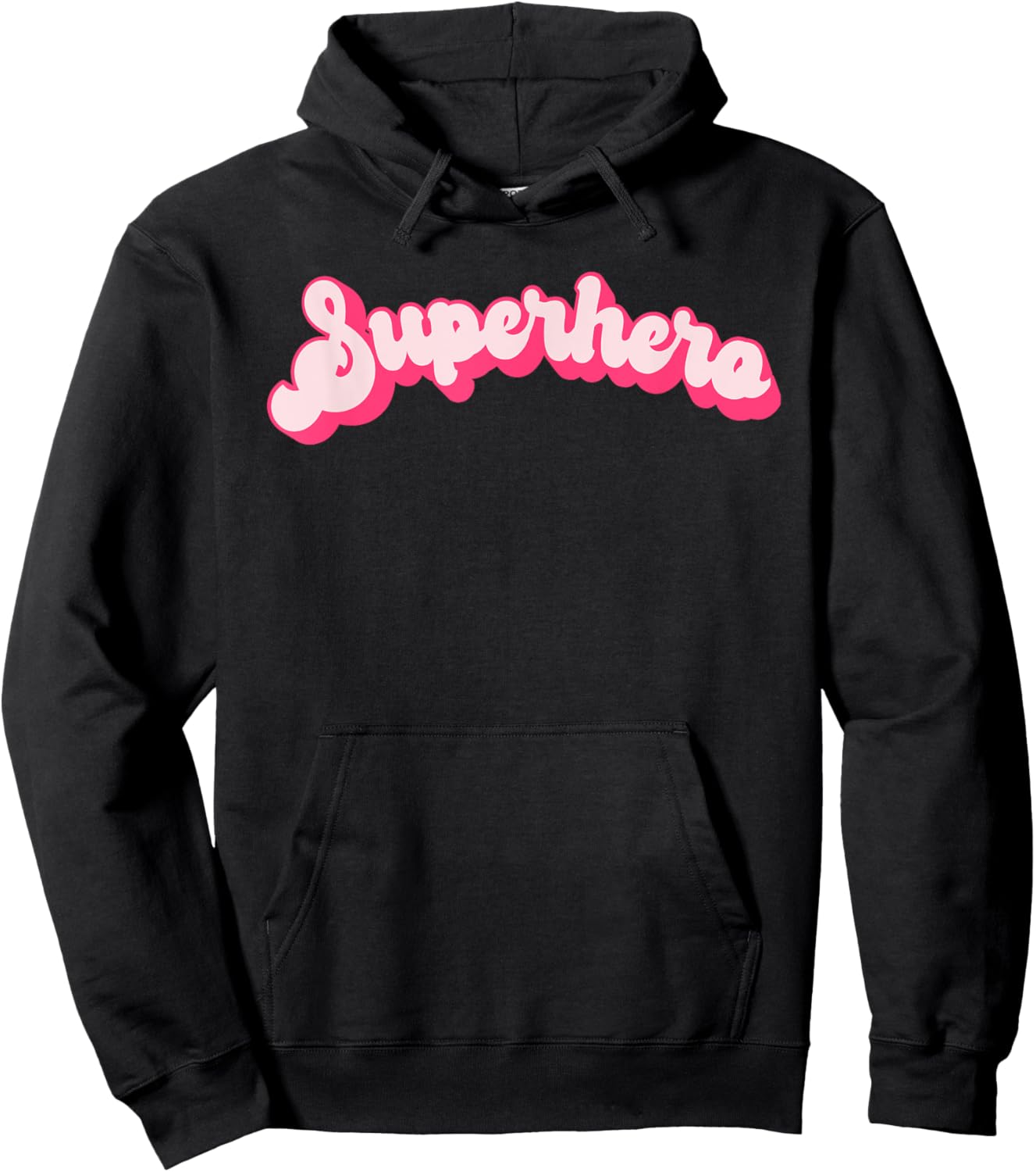 Superhero - Cute Pink Vintage Retro Halloween Super Hero Hoodie - Hoodie | Black