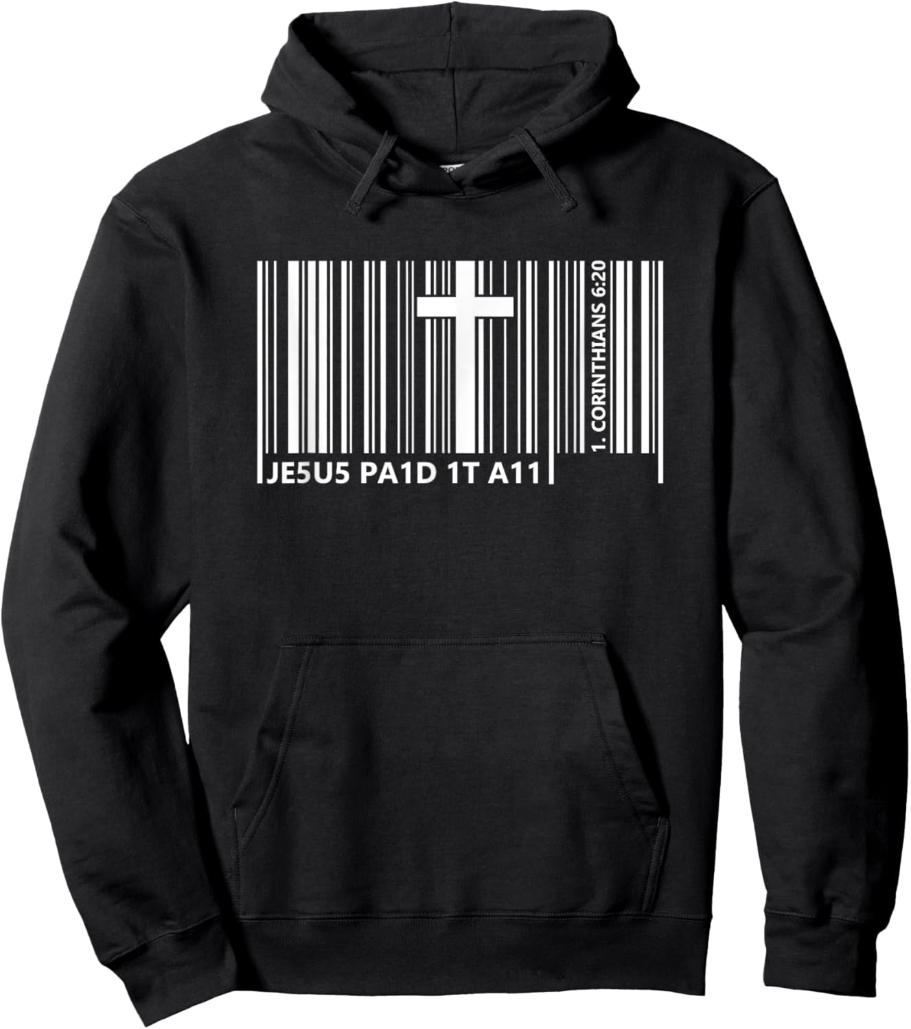 Jesus Paid It All Barcode Bible Verse Corinthians 6:20 Hoodie - Hoodie | Black