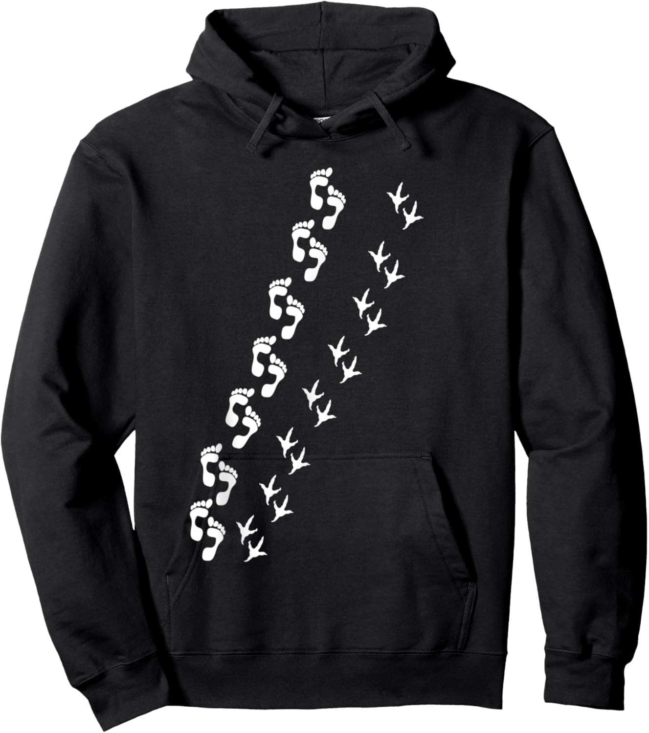 Farm Bird Chicken Footprint Human Footprint Human Chicken Hoodie - Hoodie | Black