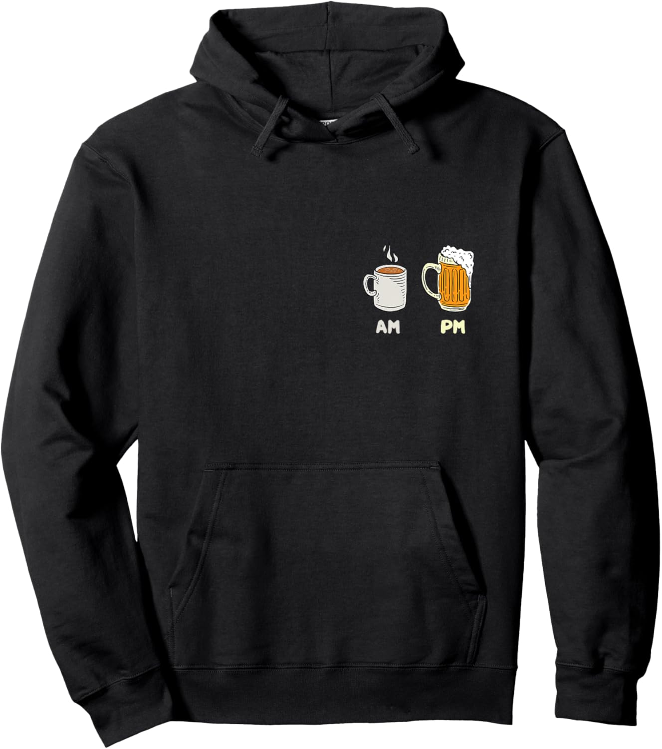 Coffee and Beer Coffee AM and Beer PM Beer Hops Party Drink Hoodie - Hoodie | Black