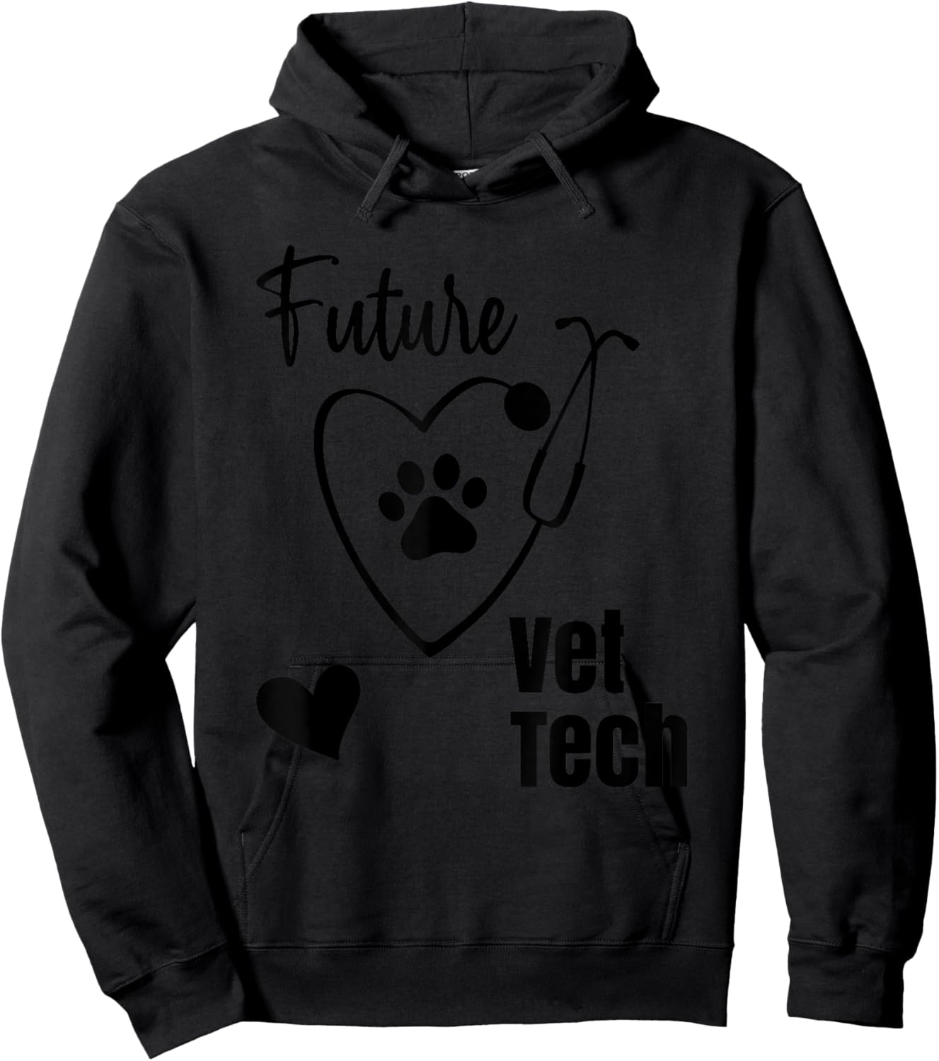 Cute Future Vet Tech Vet Nurse Student Veterinary Technician Hoodie - Hoodie | Black