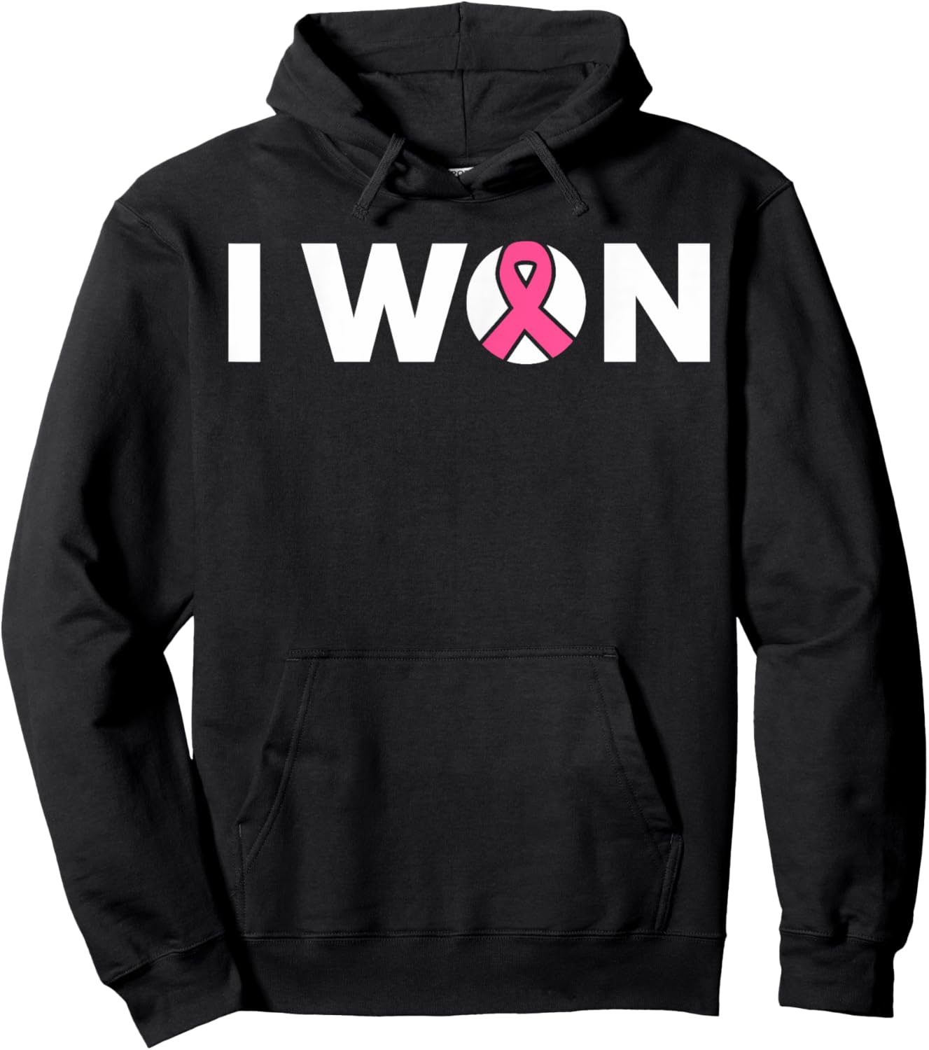 Breast Cancer Awareness Month Cute Retro I Won Pink October Hoodie - Hoodie | Black