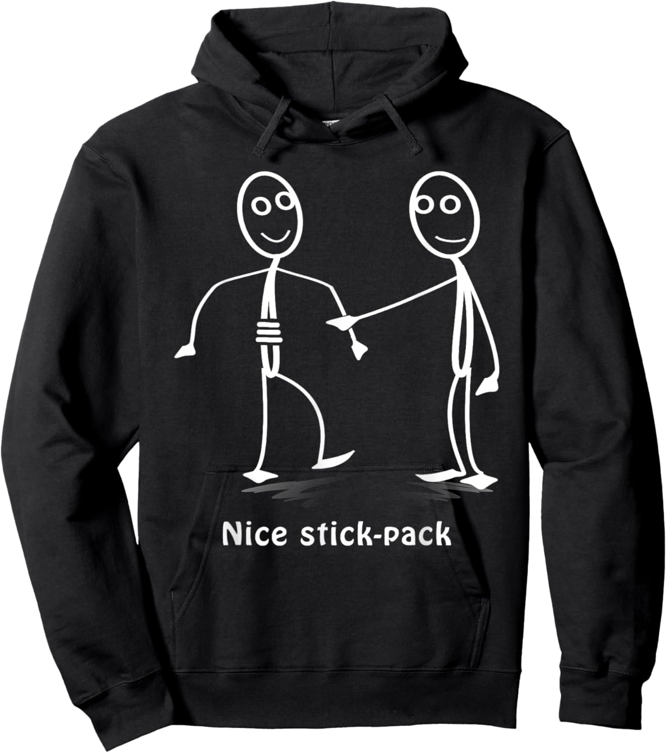 Funny "Nice Stick-Pack" Stickman Costume - Stick Figure Hoodie - Hoodie | Black