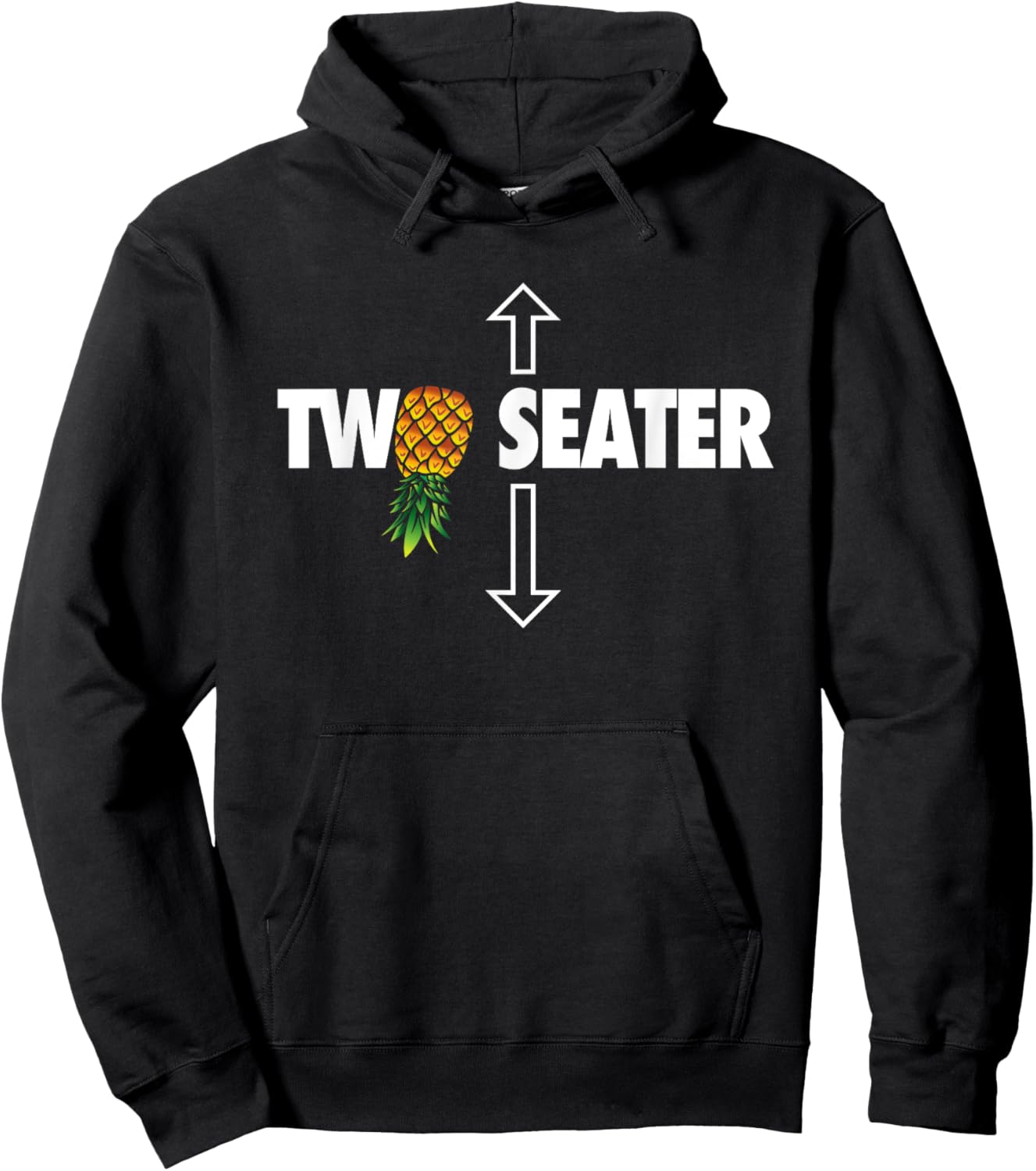 Two Seater Swinger funny Upside Down Pineapple Swinger Hoodie - Hoodie | Black