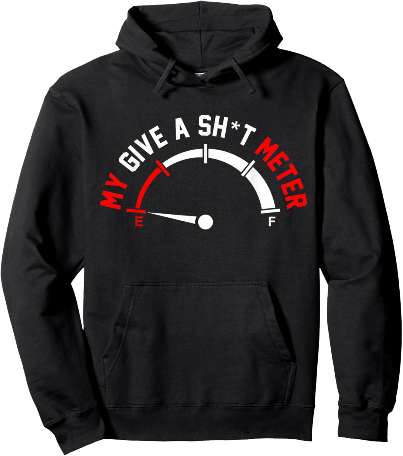 Give A Shitometer Funny Sarcasm Graphic Hoodie - Hoodie | Black