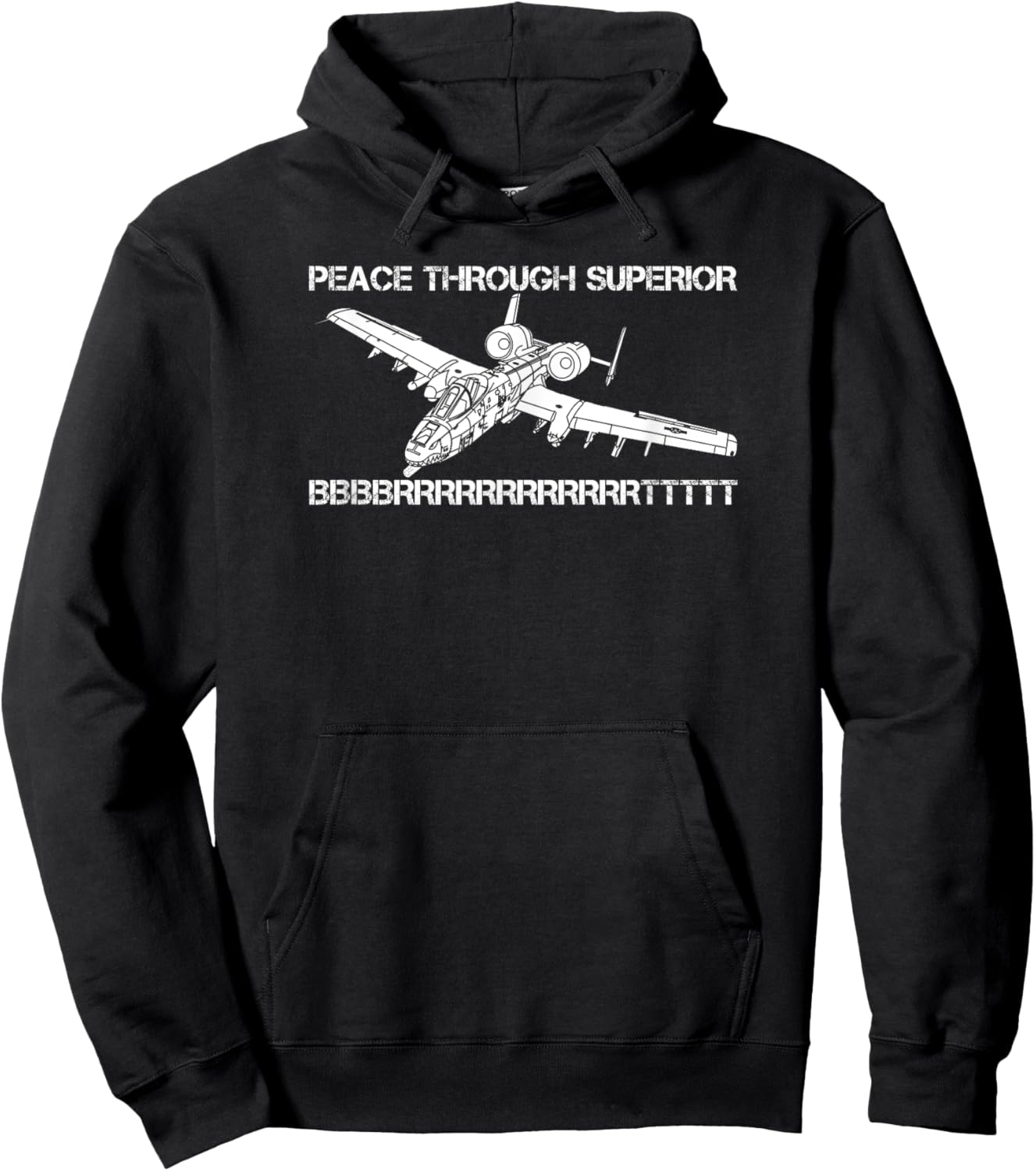 A-10 Warthog Thunderbolt Plane Meme BBBRRRTTT Funny Joke Hoodie - Hoodie | Black