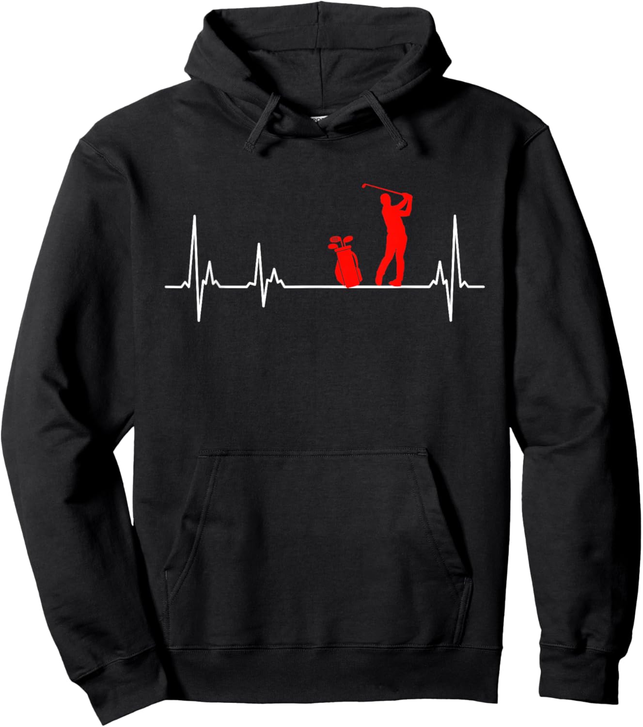 Golfer golfer heartbeat golf Hoodie - Hoodie | Black