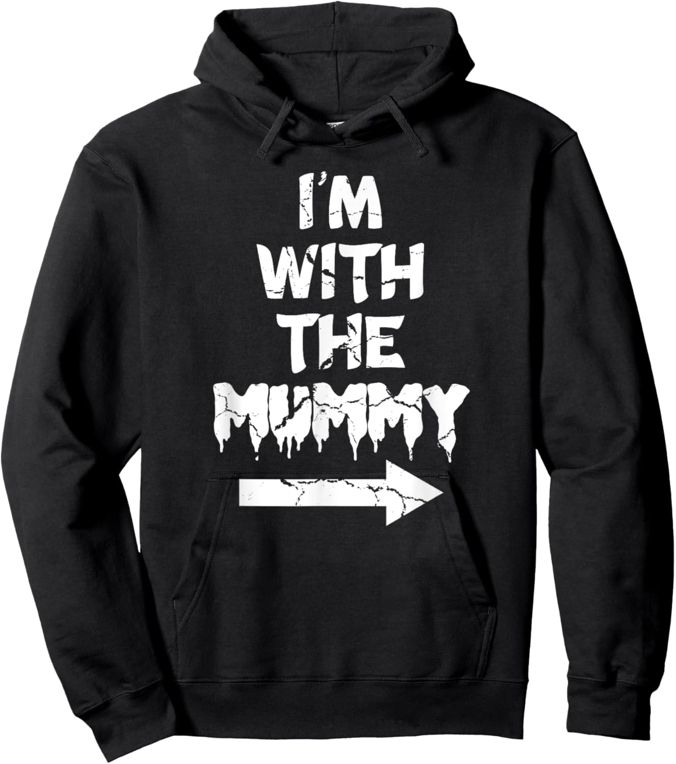 I'm With Mummy Halloween Lazy Mummified Monster Lover Hoodie - Hoodie | Black