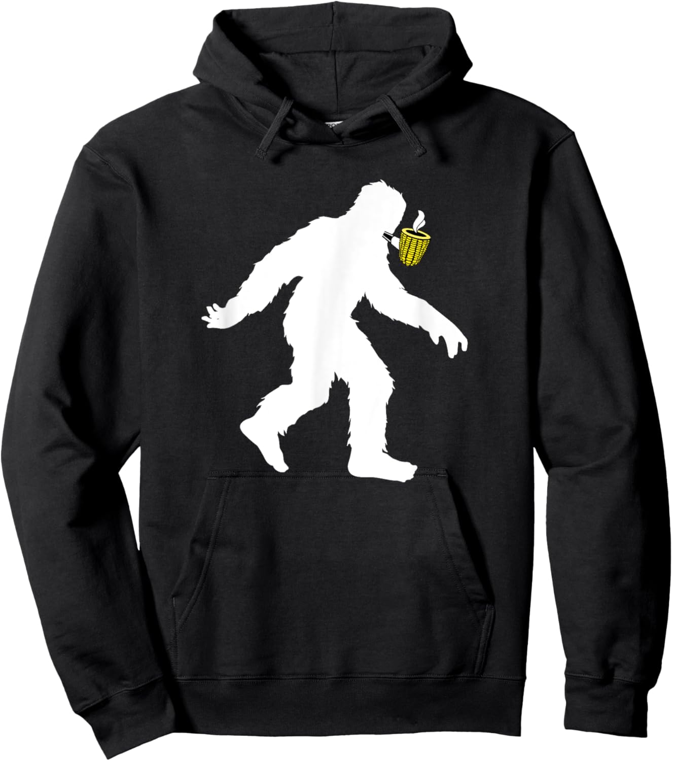 Corncob Tobacco Bigfoot Pipe Smoking Sasquatch Pipe Smoker Hoodie - Hoodie | Black