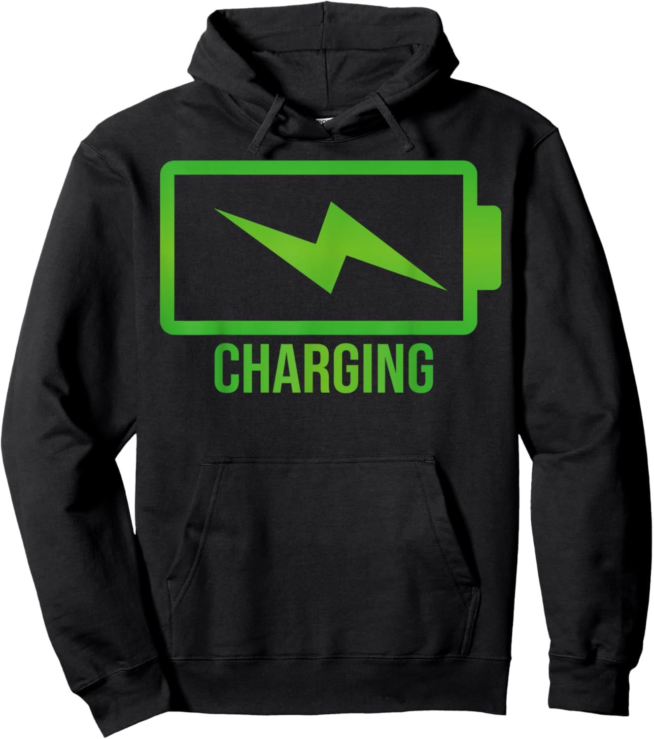 Funny Smart Phone Battery Charging Hoodie - Hoodie | Black
