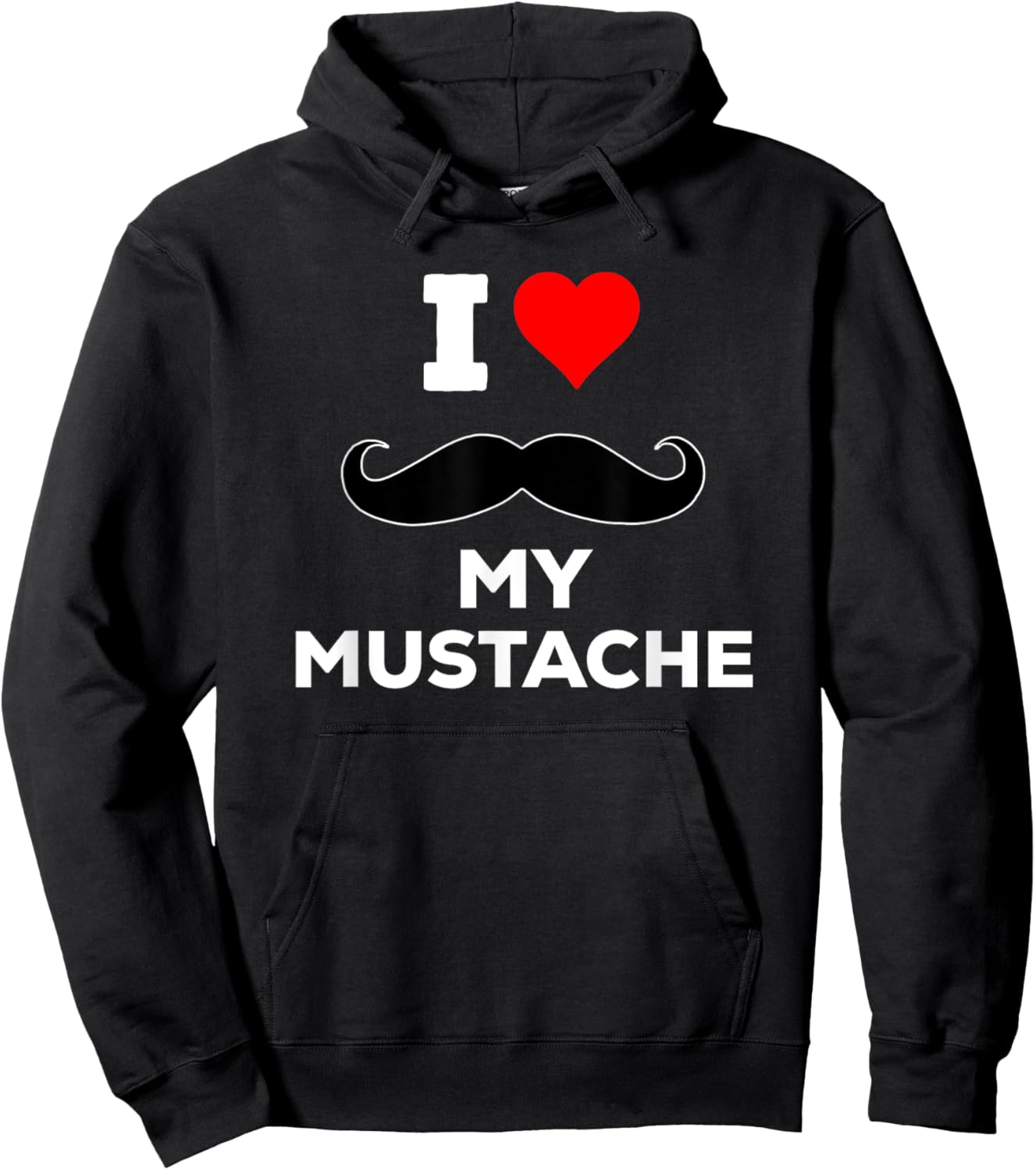 Funny Cute I Heart Love My Mustache Hoodie - Hoodie | Black