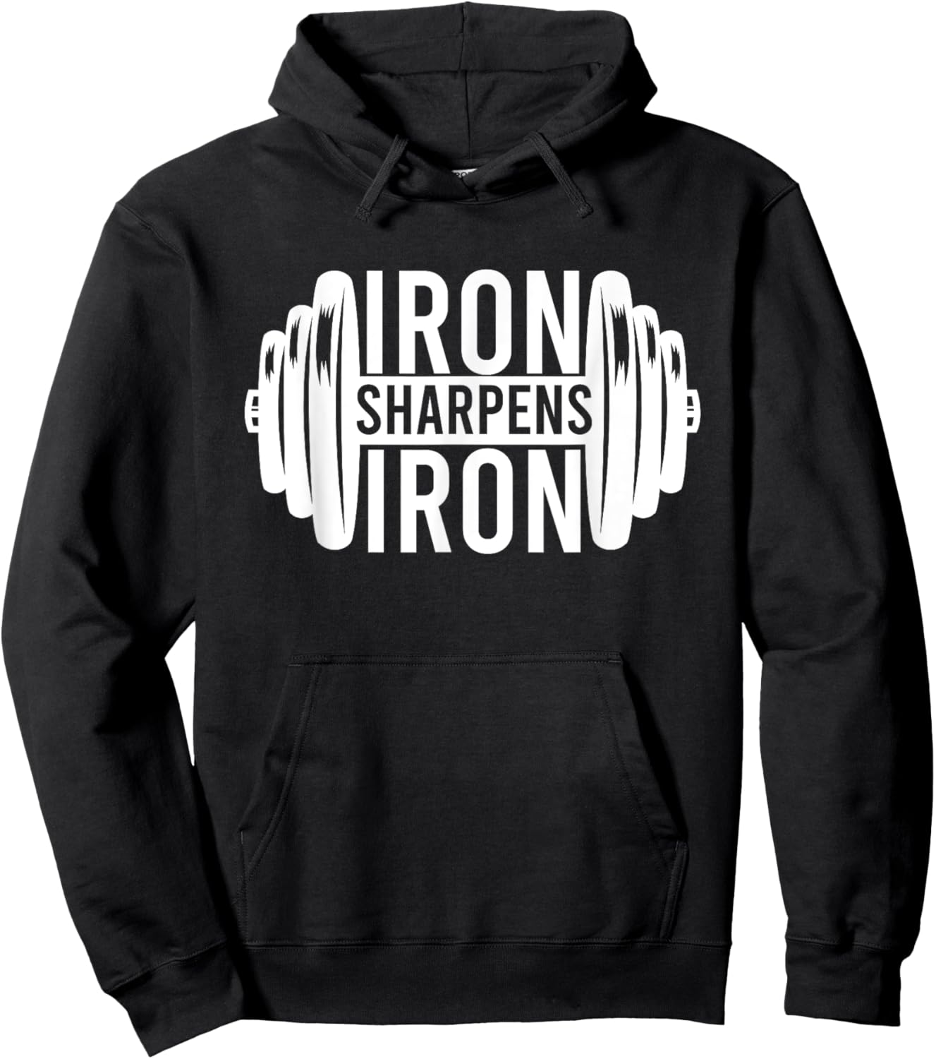Iron Sharpens Iron Christian Weight Lifting Workout Exercise Hoodie - Hoodie | Black