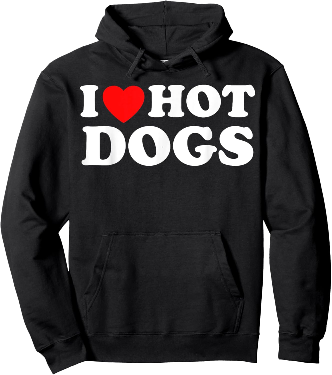 I Love Hot Dogs - Funny Red Heart Love Hotdogs Hoodie - Hoodie | Black