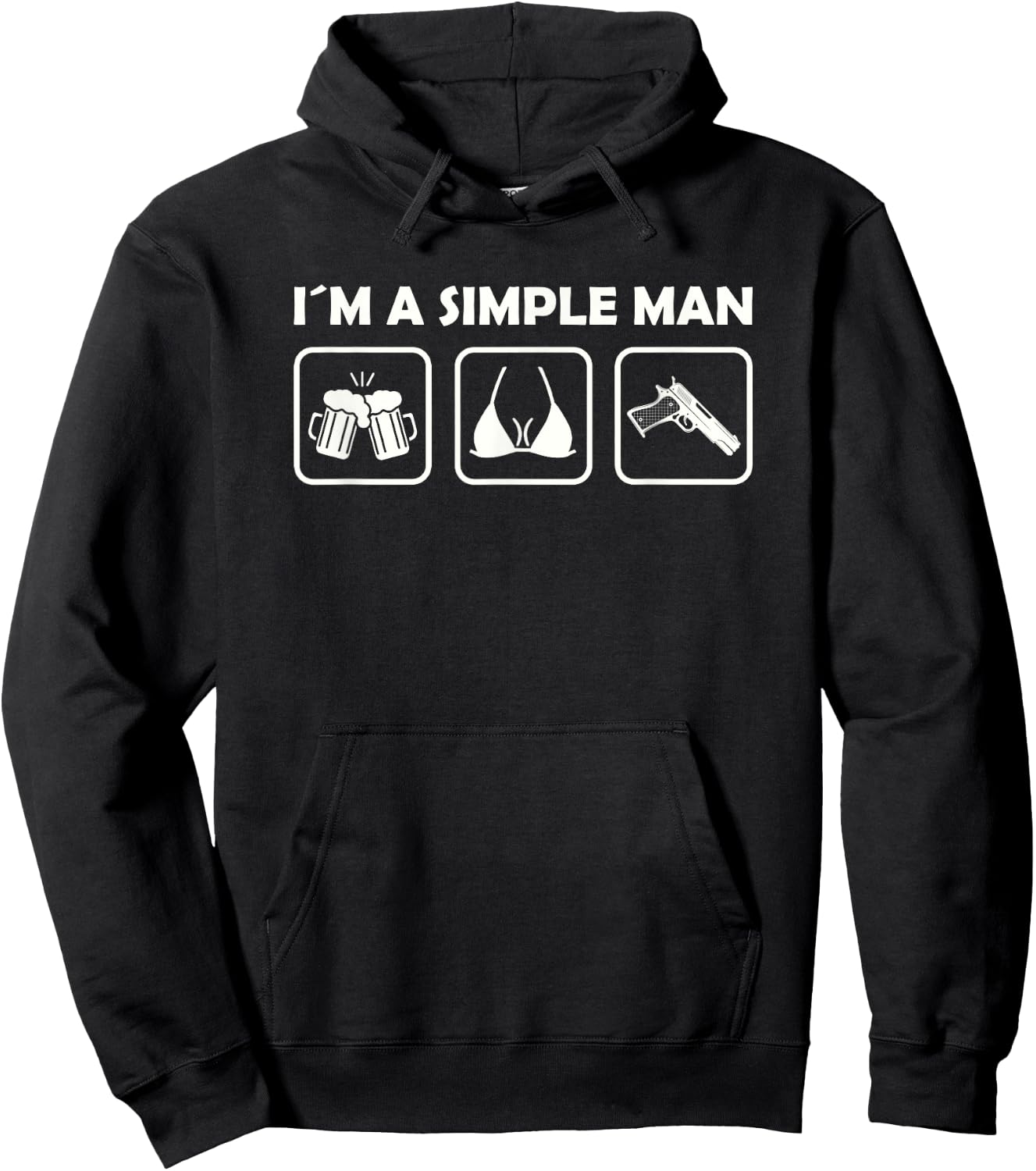 I´m A Simple Man Beer Boobs Guns Hoodie - Hoodie | Black