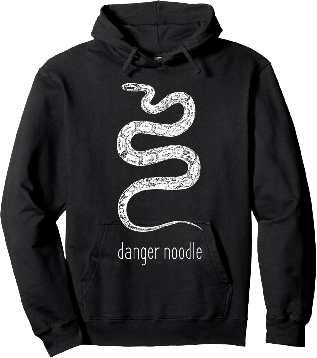 Funny Danger Noodle Pasta Snake Reptiles Meme Hoodie - Hoodie | Black