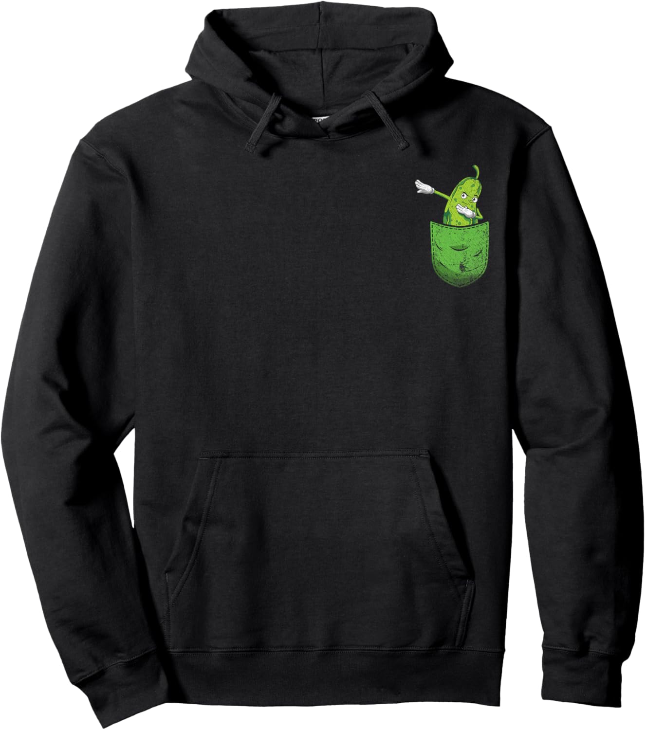 Cute Pocket Cucumber Vegetable Lover Funny Dabbing Pickle Hoodie - Hoodie | Black