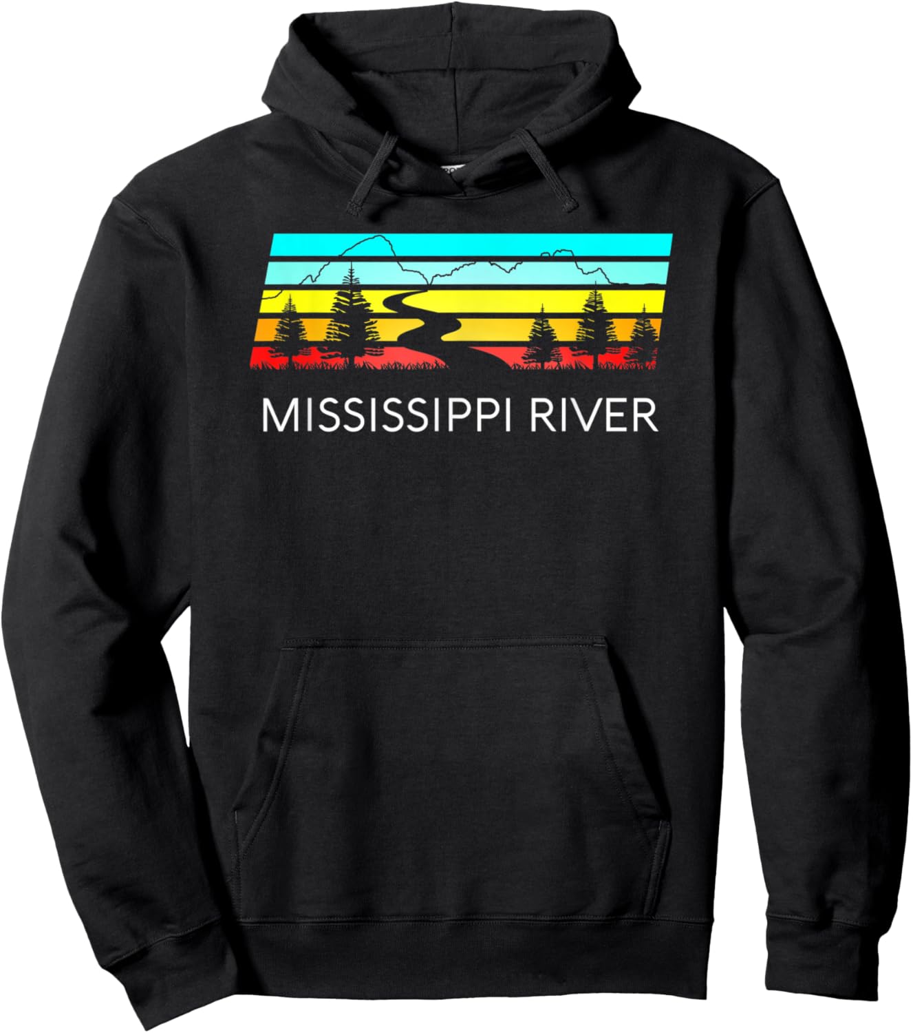 Mississippi River Retro Vintage Delta Louisiana Lake Itasca Hoodie - Hoodie | Black