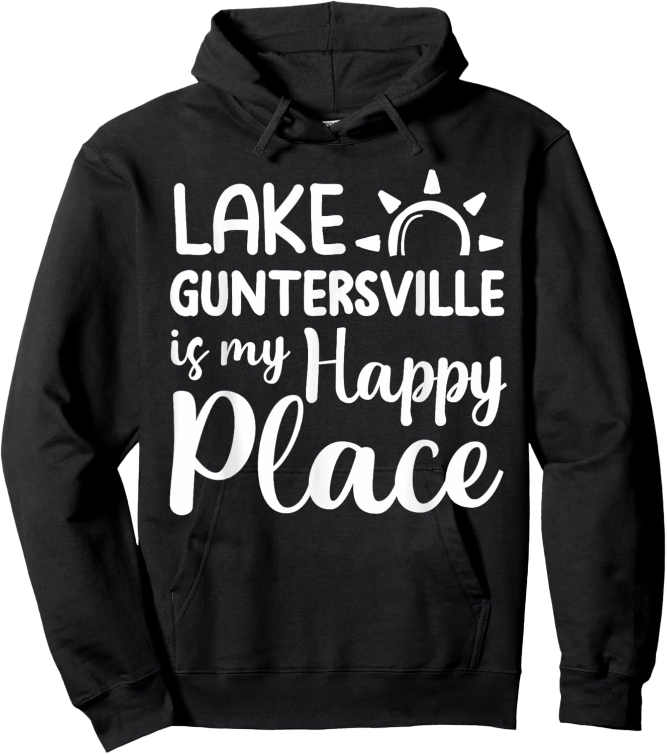 Lake Guntersville Is My Happy Place - Camping Outdoor Lake Hoodie - Hoodie | Black