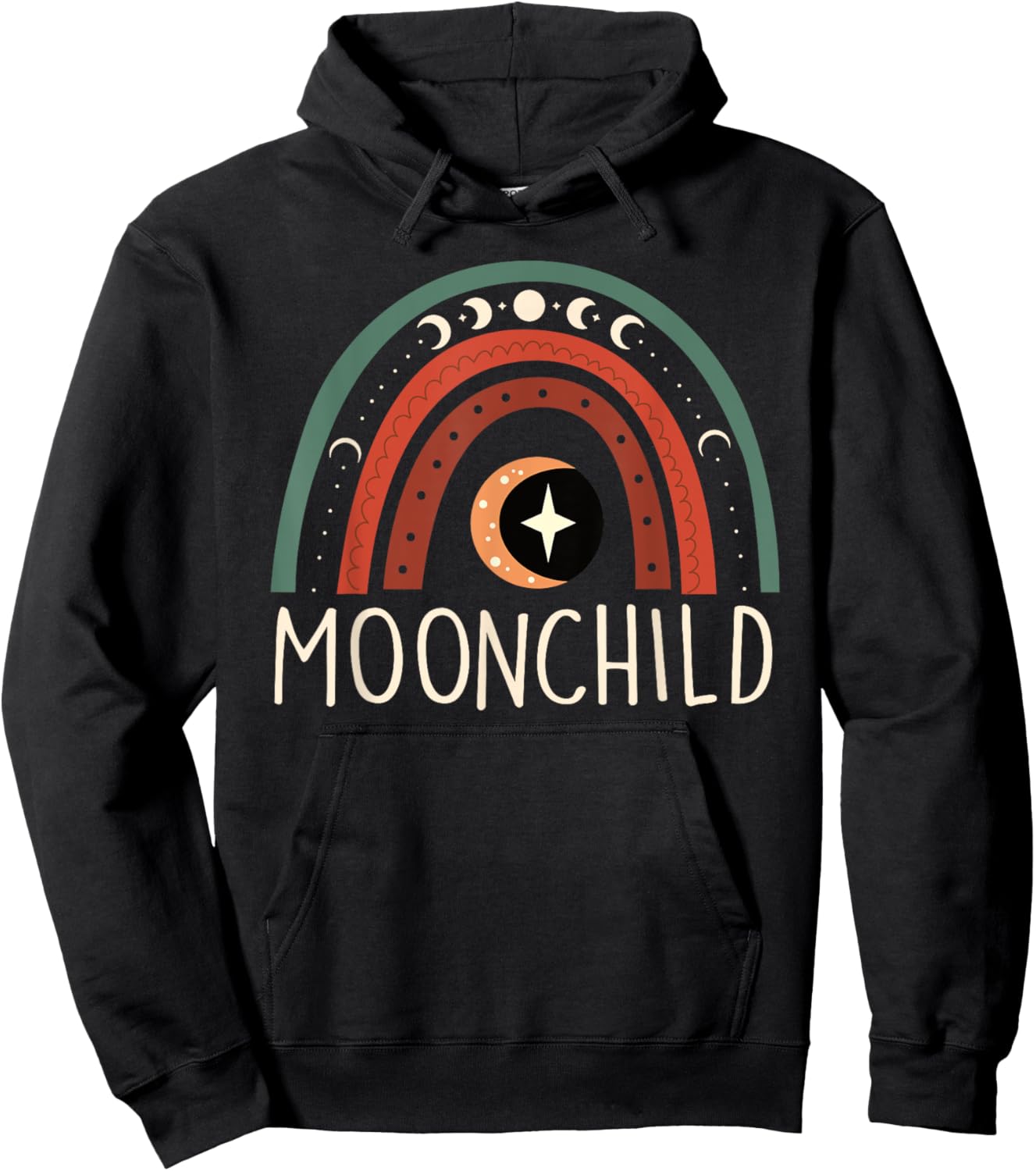 Cool moon child , Stay Wild boho Vibes, hippie bohemian Hoodie - Hoodie | Black