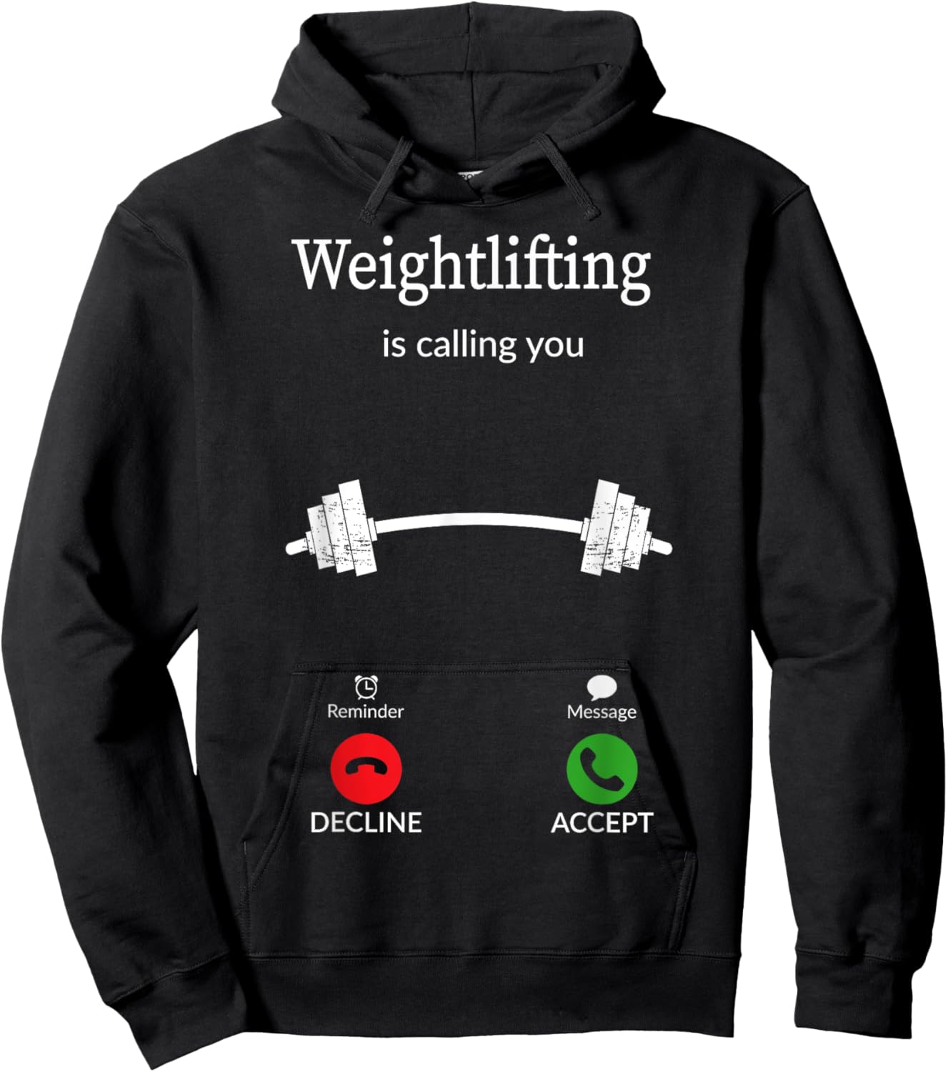Weightlifting Calling You Funny Gym Fitness Workout Hoodie - Hoodie | Black