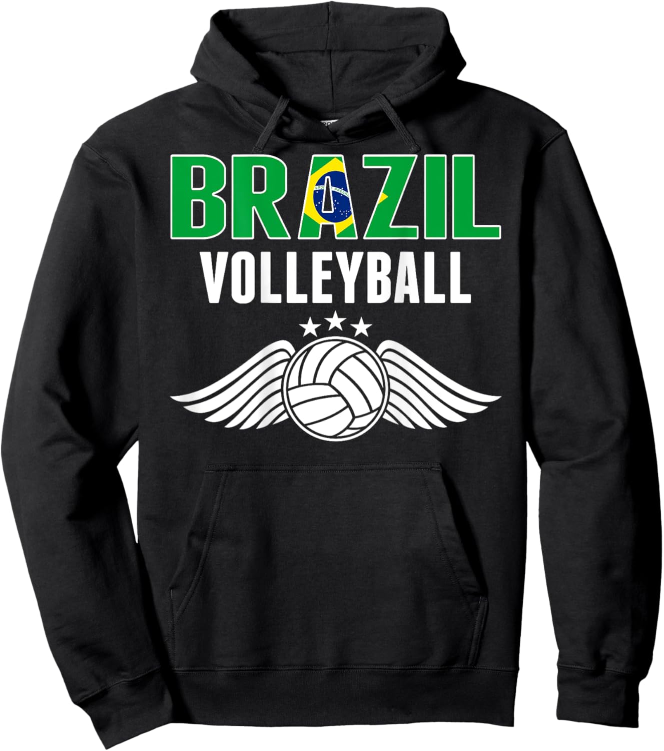 Brazil Volleyball Lovers Jersey - Brazilian Flag Sport Fans Hoodie - Hoodie | Black