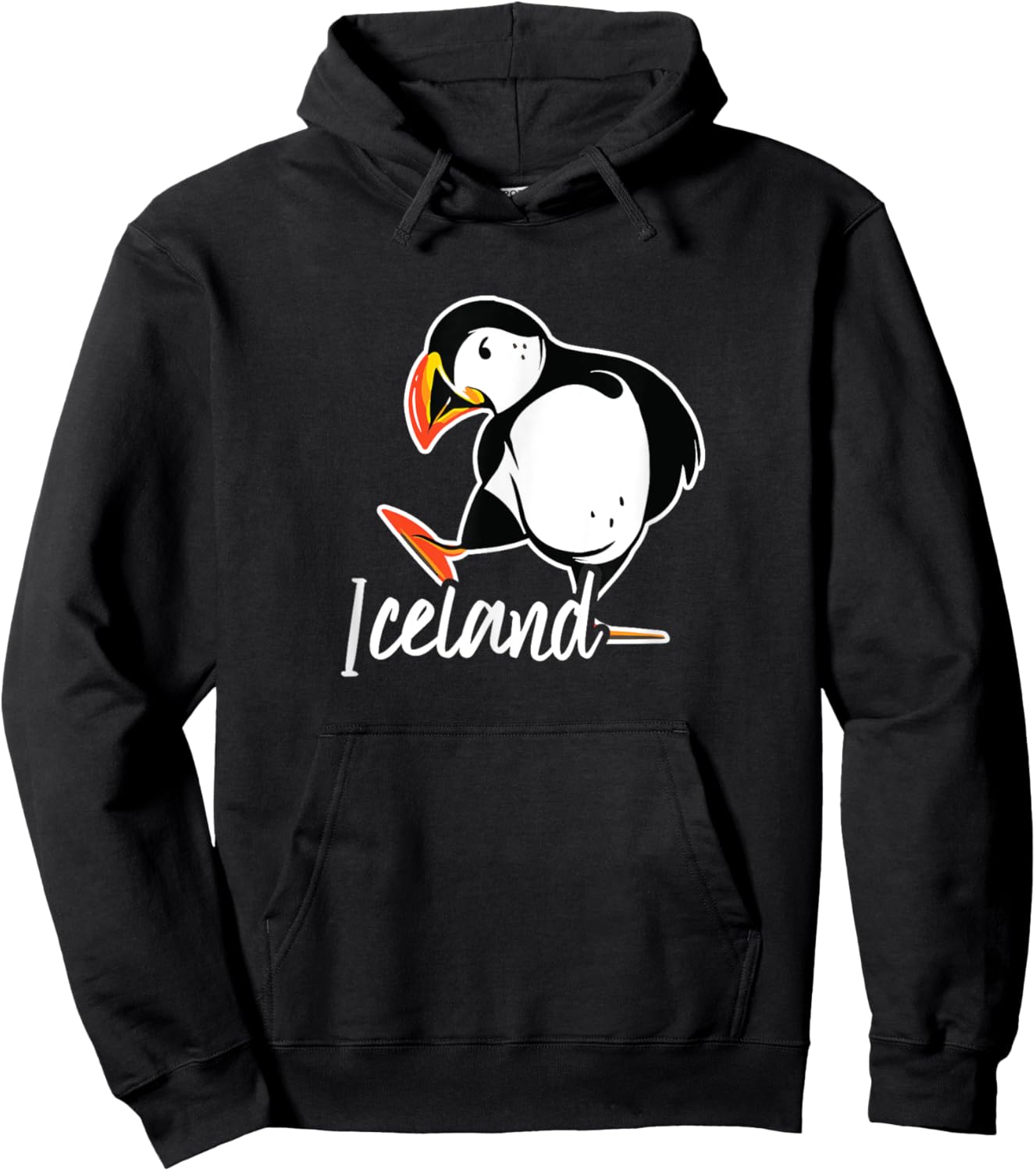 Iceland Shirt with Puffin Bird Hoodie - Hoodie | Black