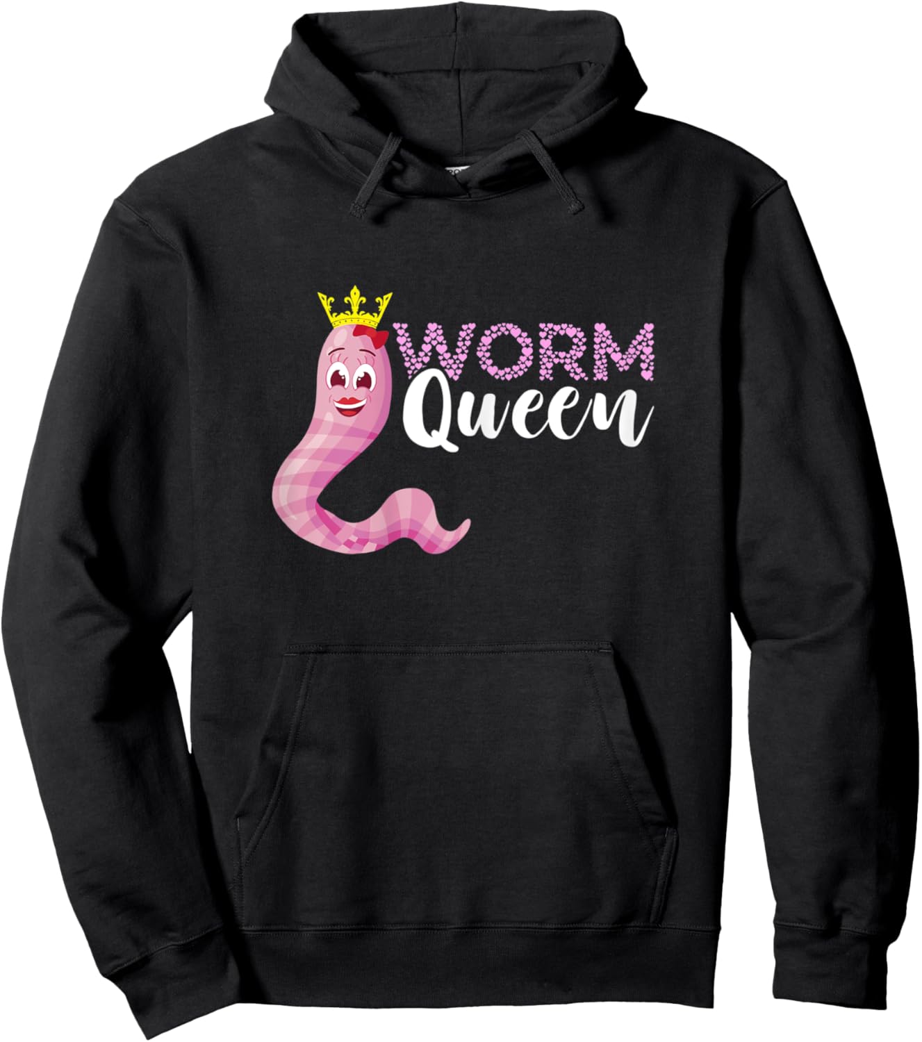 Worm Farmer Queen Crown Vermiculture Red Wiggler Worm Hoodie - Hoodie | Black
