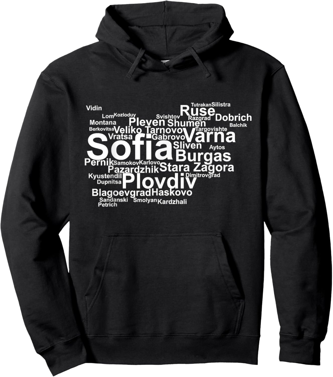 Bulgaria Travel, Sofia Bulgaria, Balkans, Bulgarian Outline Hoodie - Hoodie | Black