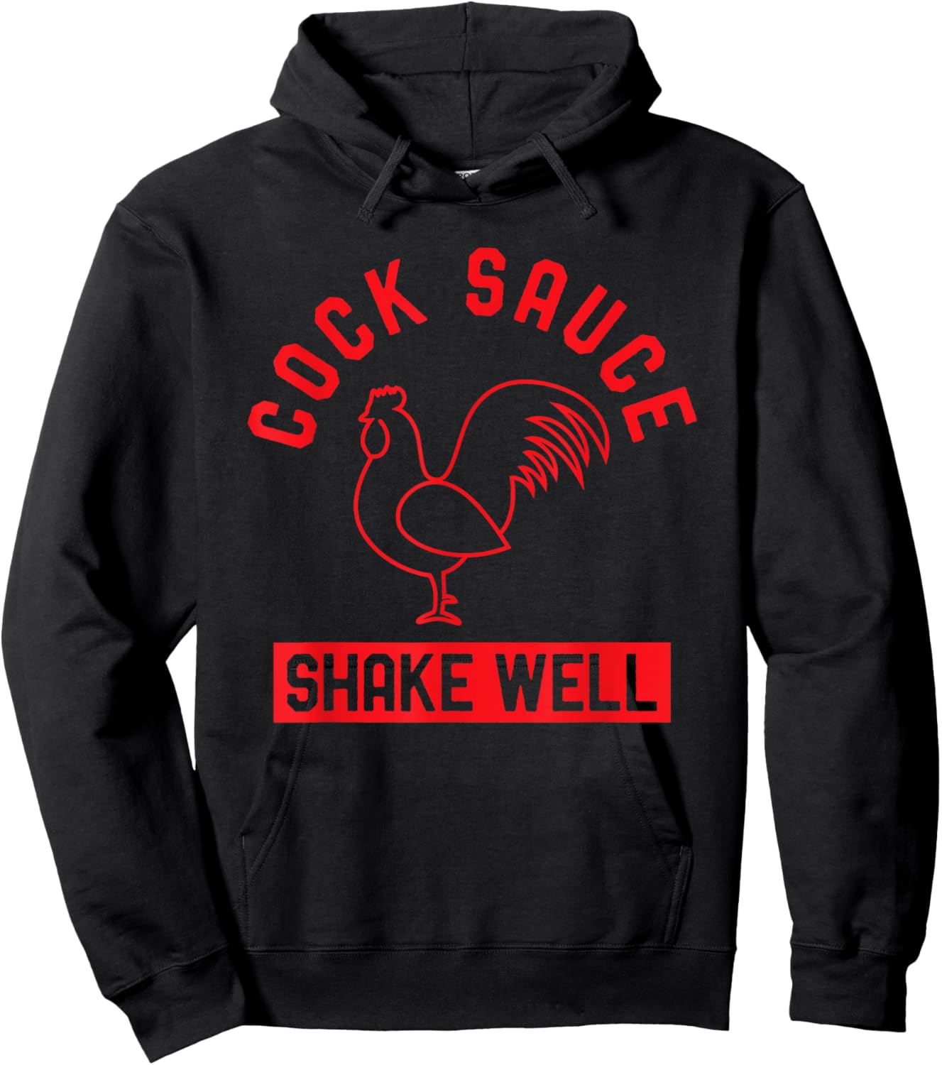 Cock Sauce Shake Well Funny Saucy Rooster Chicken Adult Joke Hoodie - Hoodie | Black