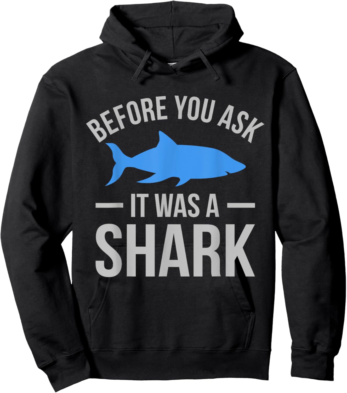 It Was A Shark Funny Amputee Prosthetic Surgery Graphic Hoodie - Hoodie | Black
