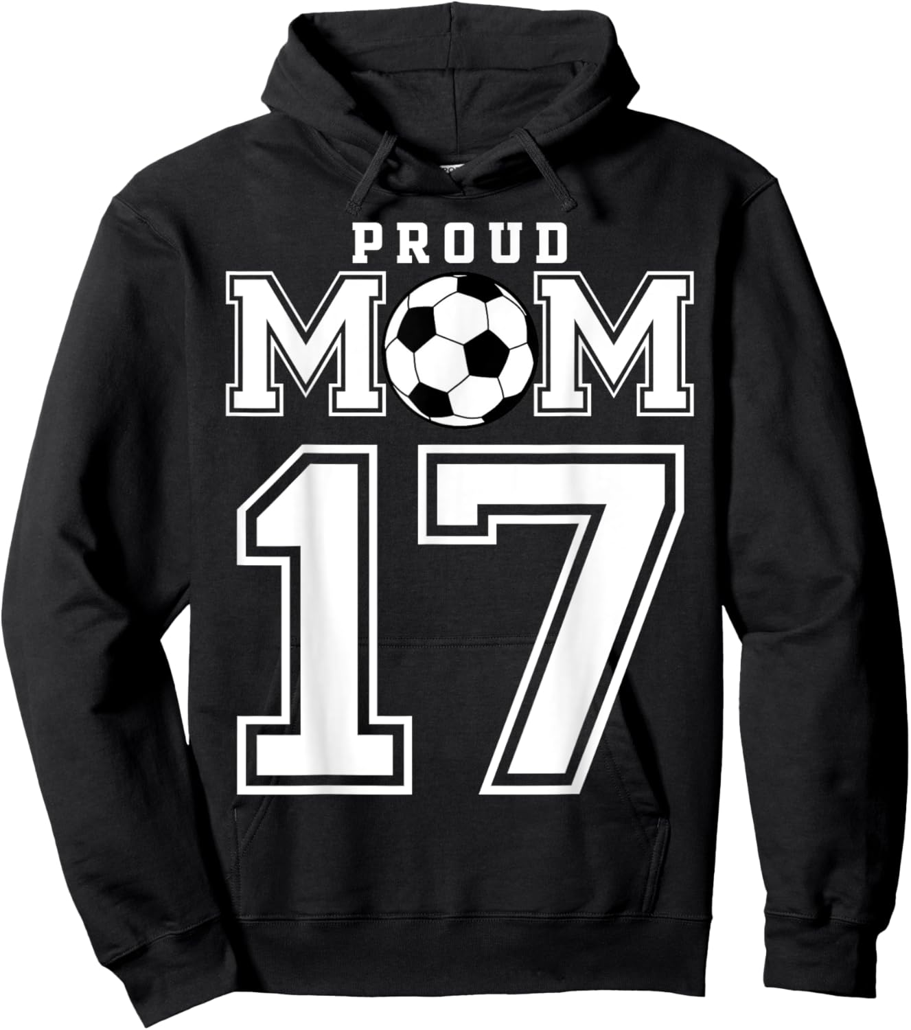 Number 17 Custom Proud Soccer Futbol Mom Personalized Women Hoodie - Hoodie | Black