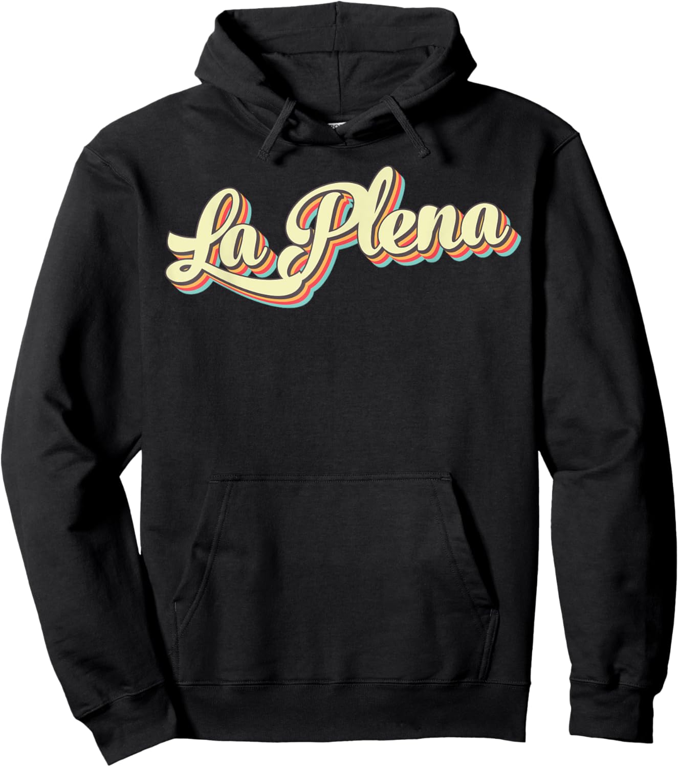 La Plena Retro Art Baseball Font Vintage Hoodie - Hoodie | Black
