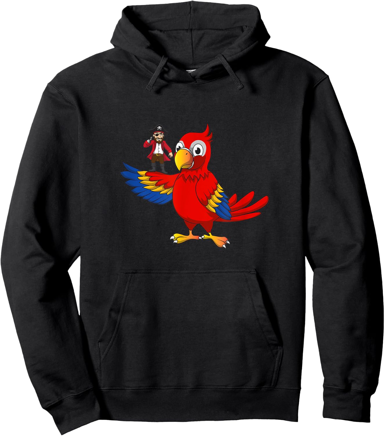 Funny Pirate Parrot humor. Hoodie - Hoodie | Black