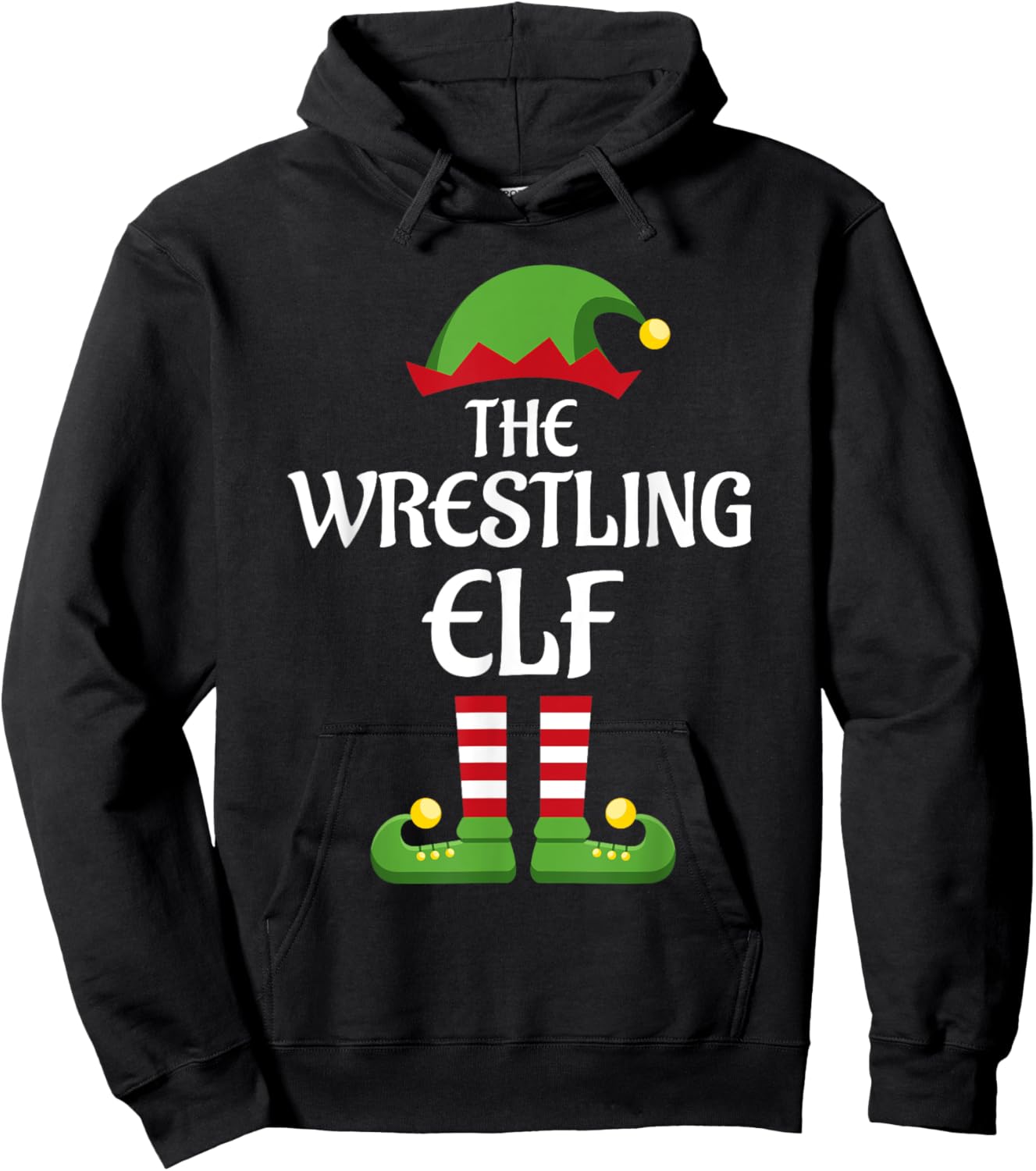 Wrestling Elf Family Matching Group Christmas Hoodie - Hoodie | Black