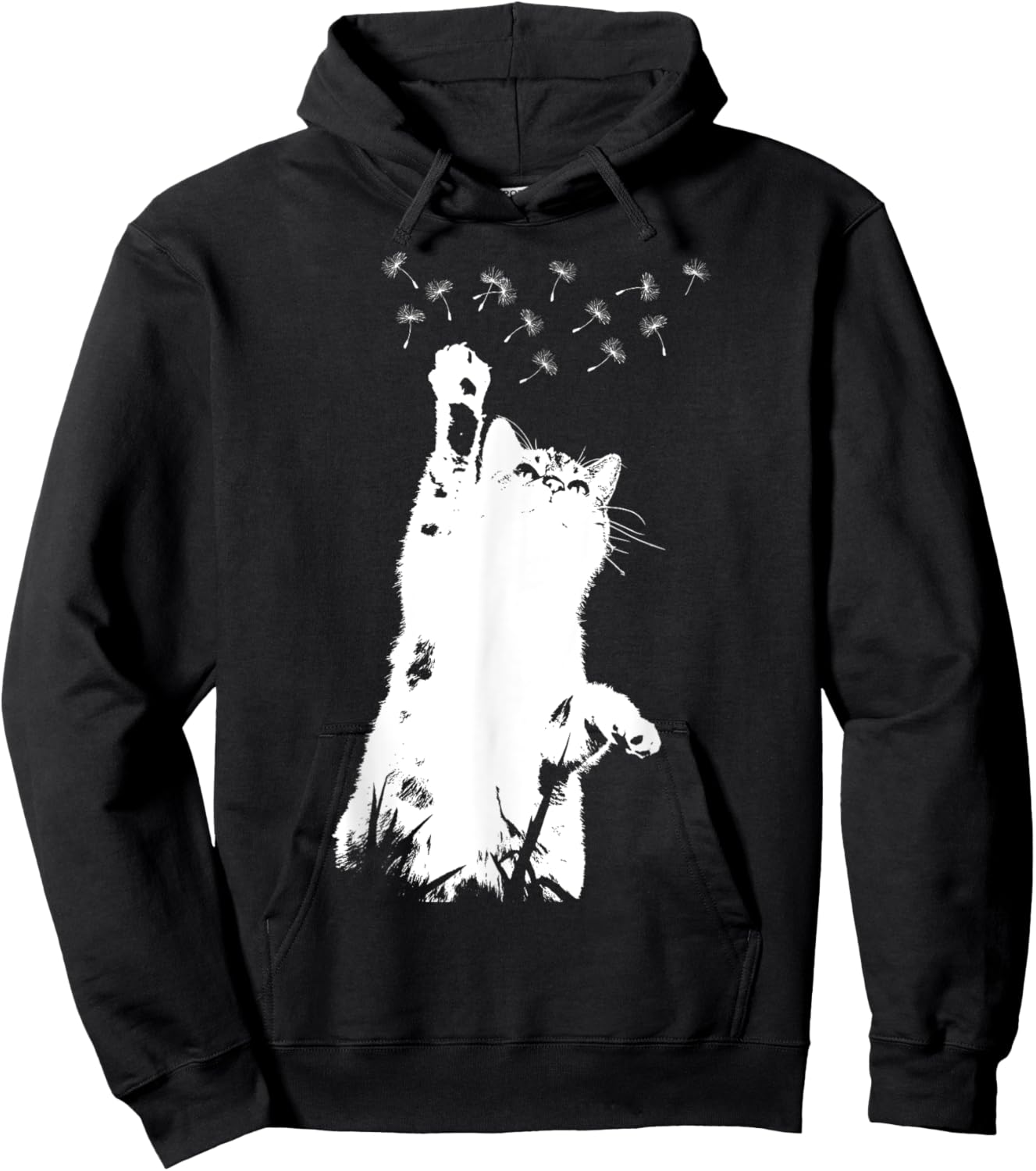 Cat Dandelion Beautiful Flower Motif Flowers Dandelion Lady Hoodie - Hoodie | Black