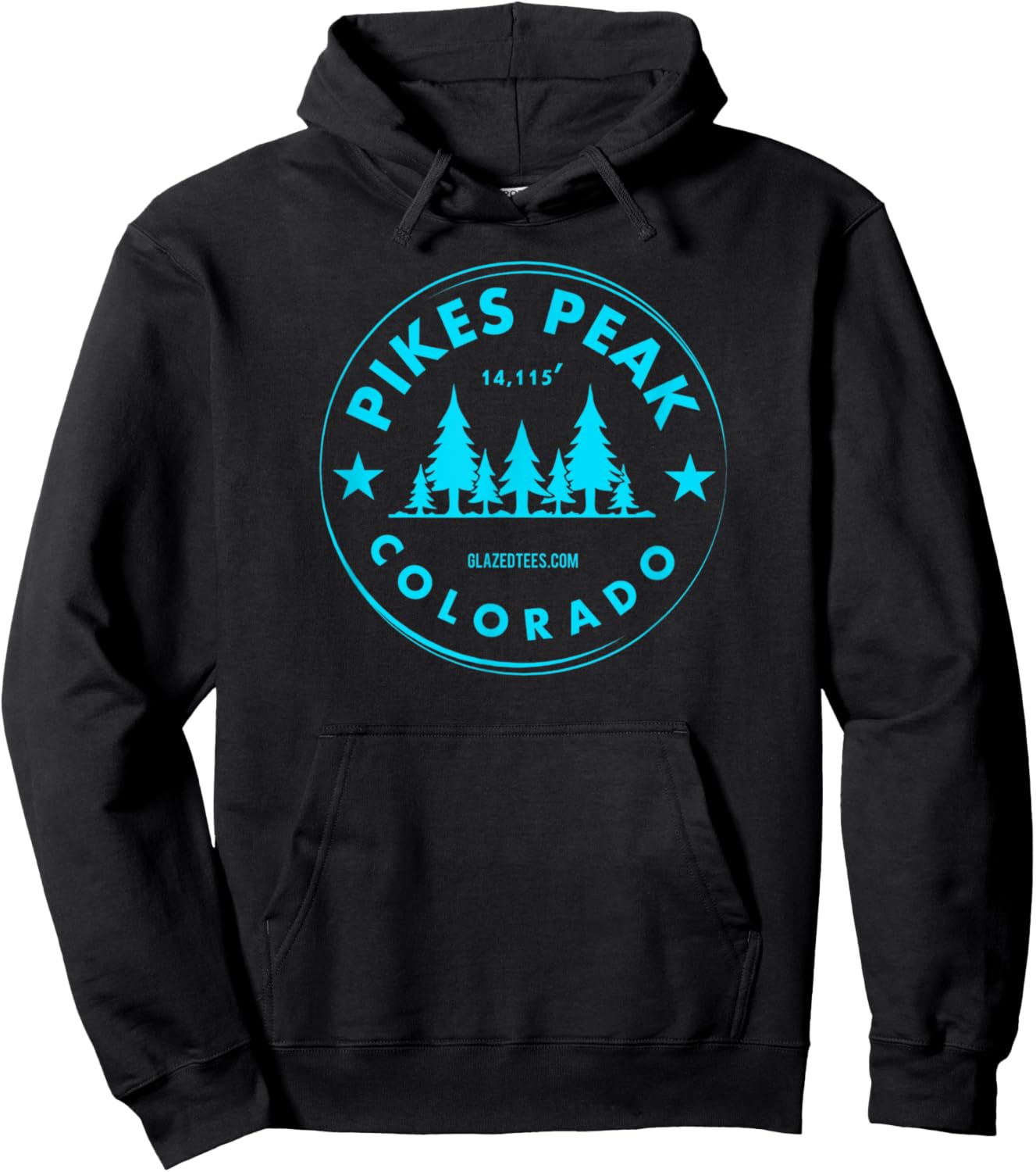 Pikes Peak Colorado – Mountain Forest CO Bluebird Day Hoodie - Hoodie | Black