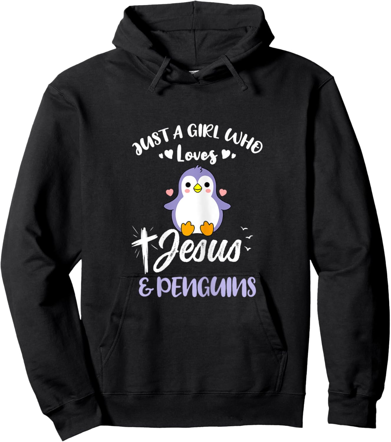 Just A Girl Who Loves Jesus And Penguins Hoodie - Hoodie | Black