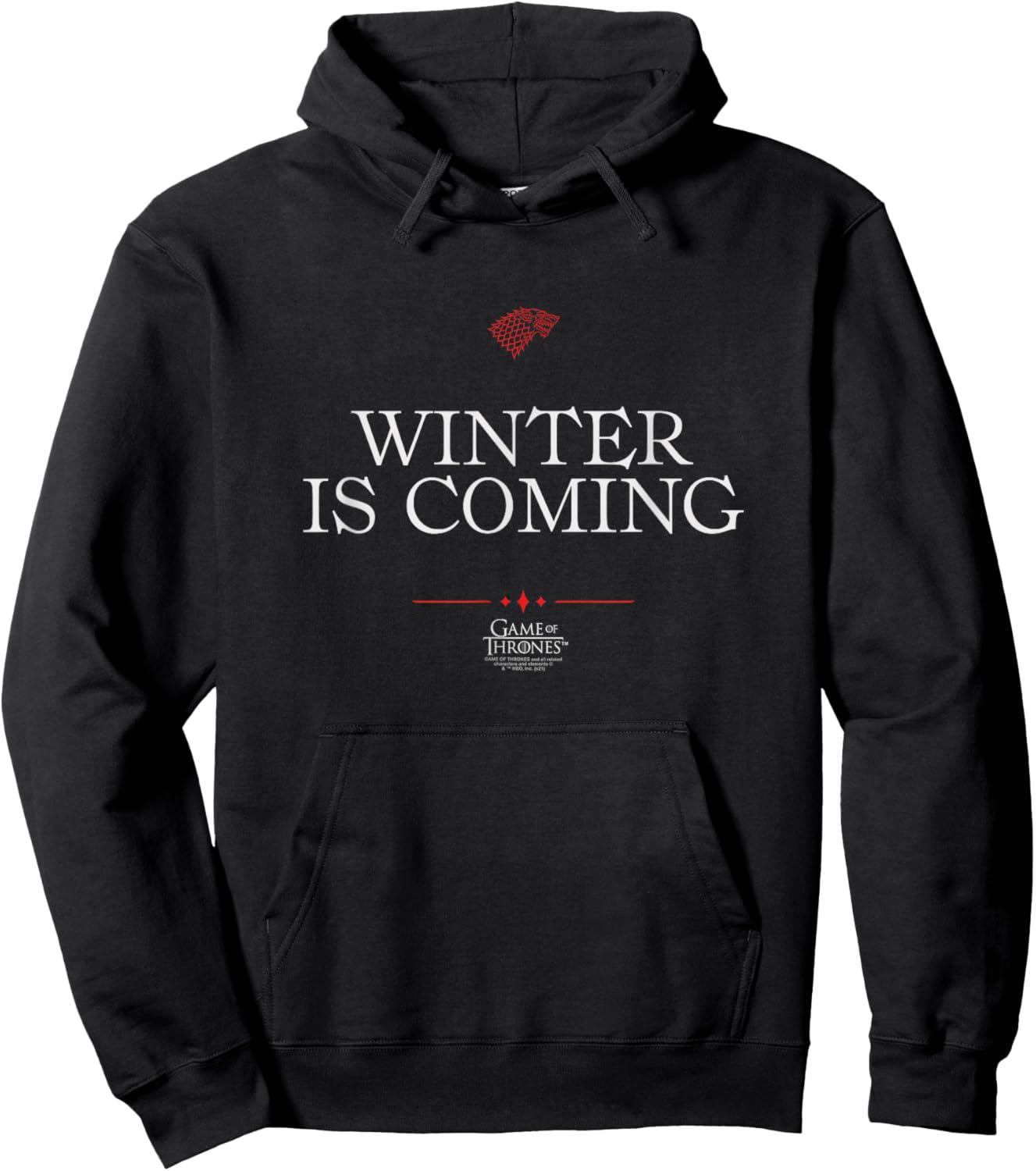 Game of Thrones Winter is Coming Text Small Hoodie - Hoodie | Black