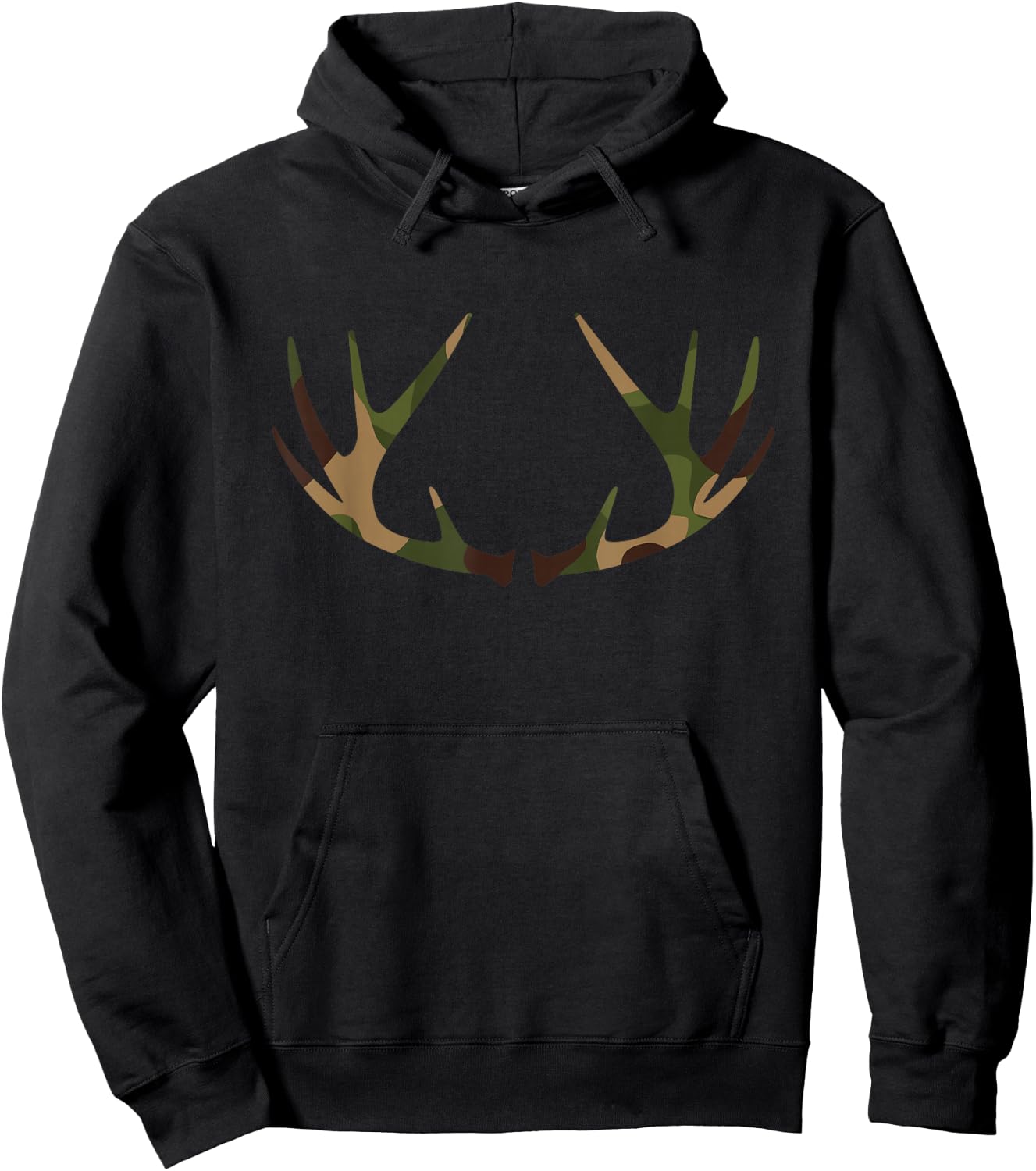 Outdoor Antlers Elk Deer Hunting Hoodie - Hoodie | Black