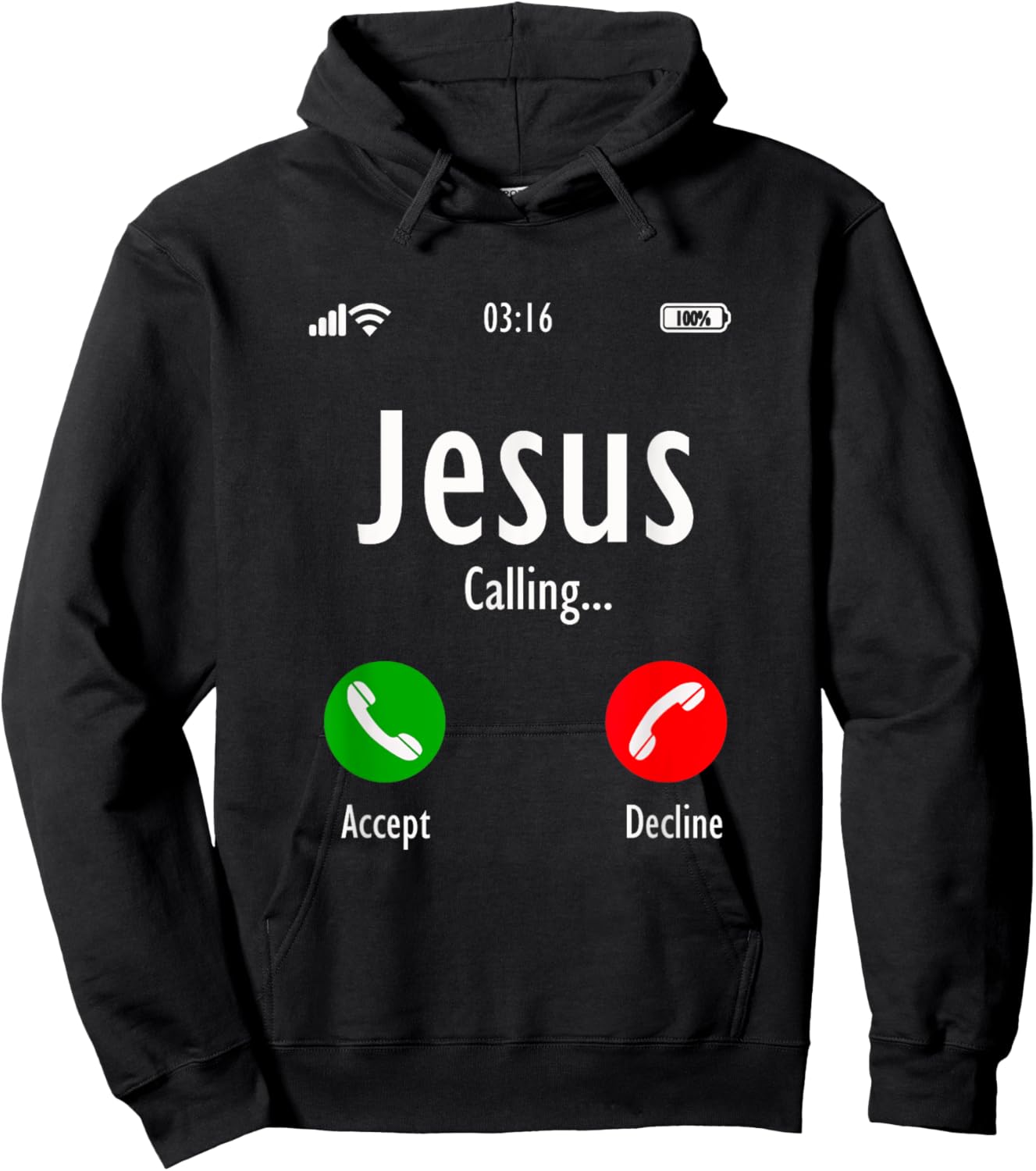 Jesus calls, Christian T Hoodie - Hoodie | Black